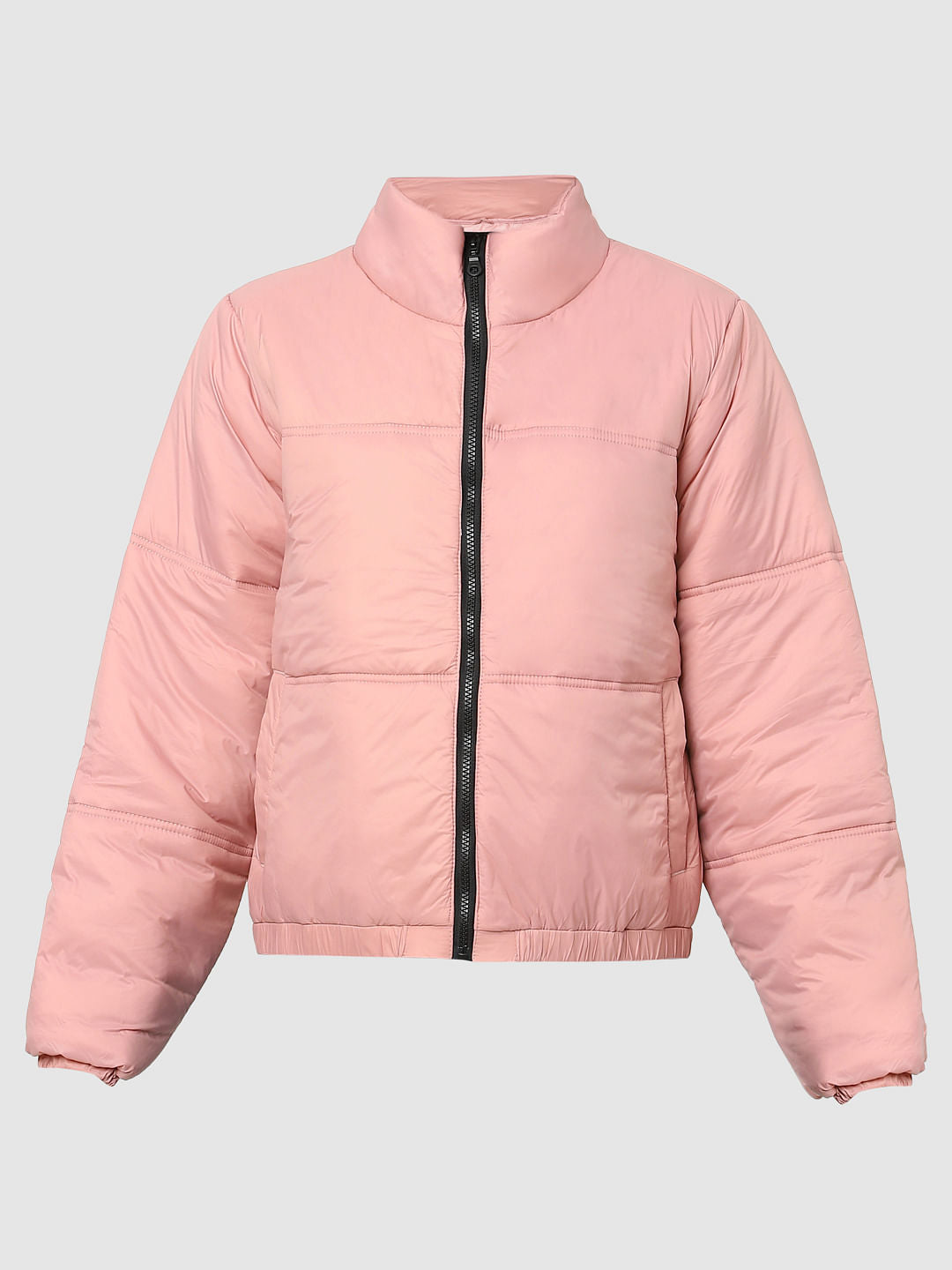 Pink High Neck Padded Jacket
