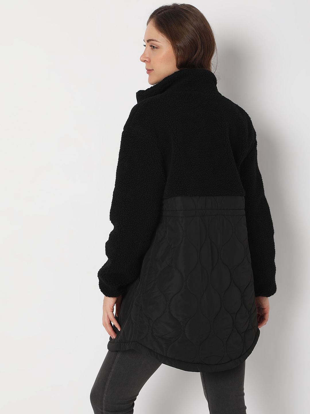 Black Panelled Long Jacket