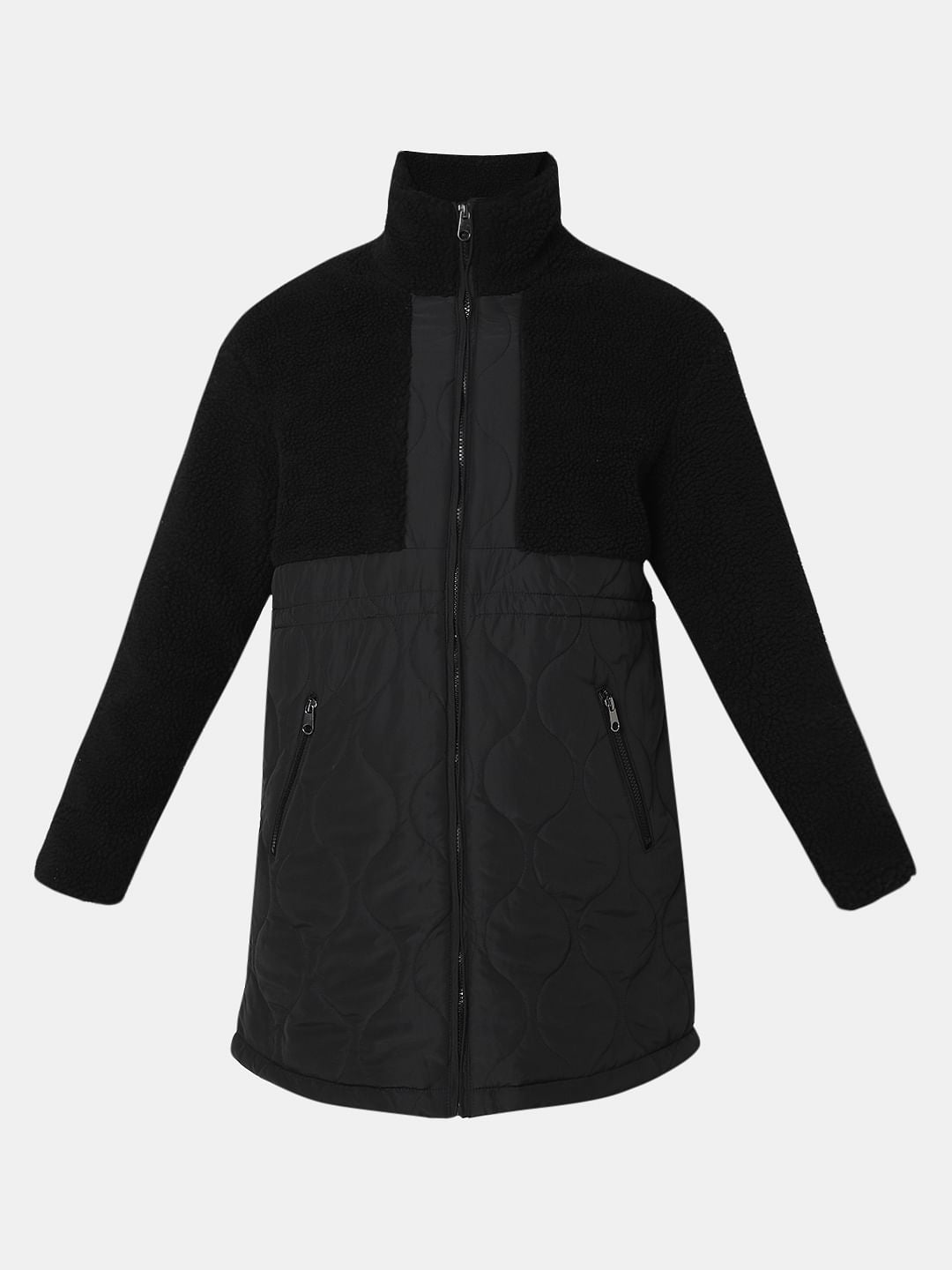Black Panelled Long Jacket