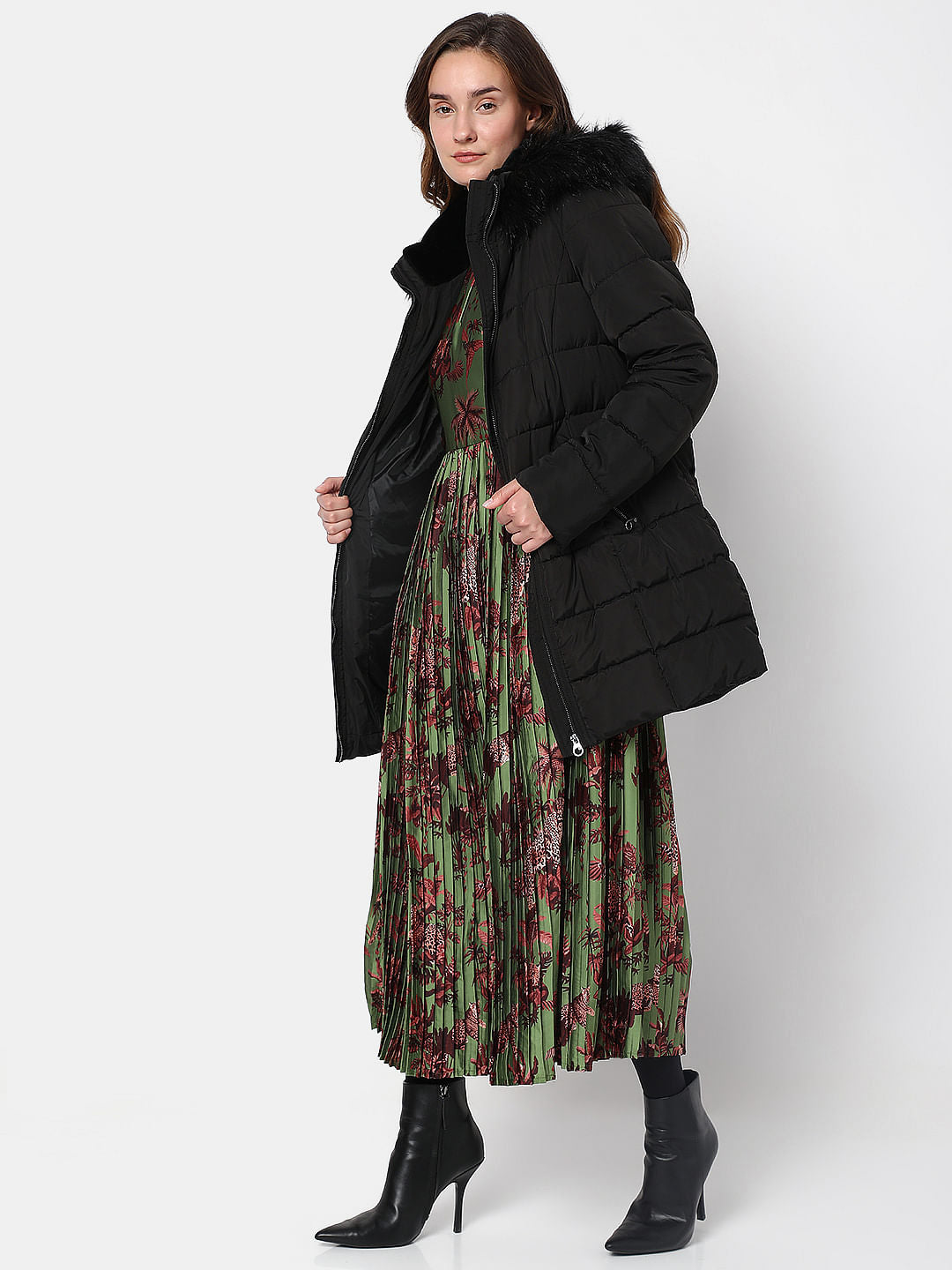 Black Quilted Puffer Jacket