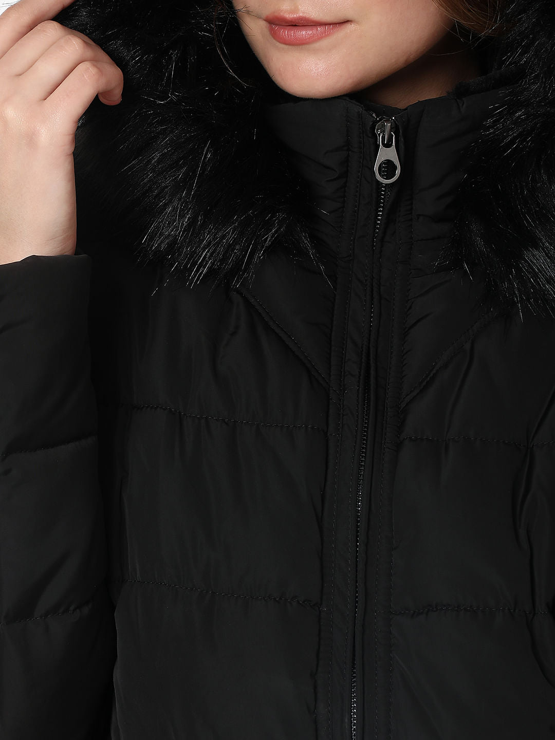 Black Quilted Puffer Jacket