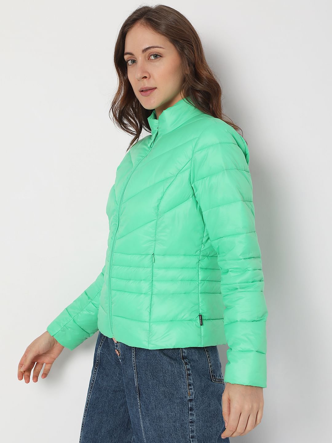 Green Short Puffer Jacket