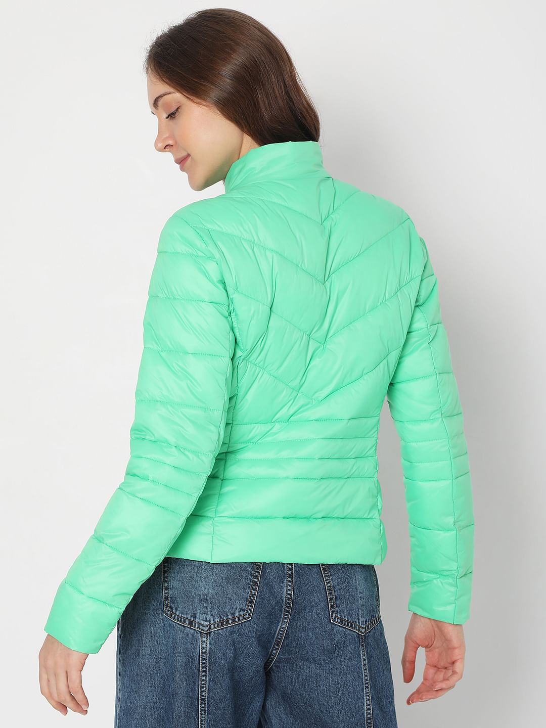 Green Short Puffer Jacket