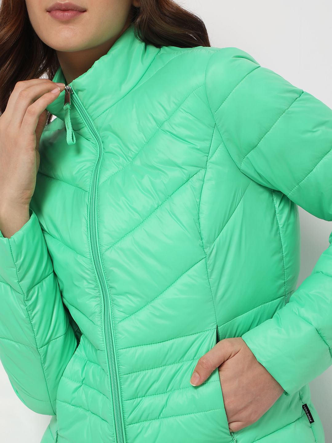 Green Short Puffer Jacket