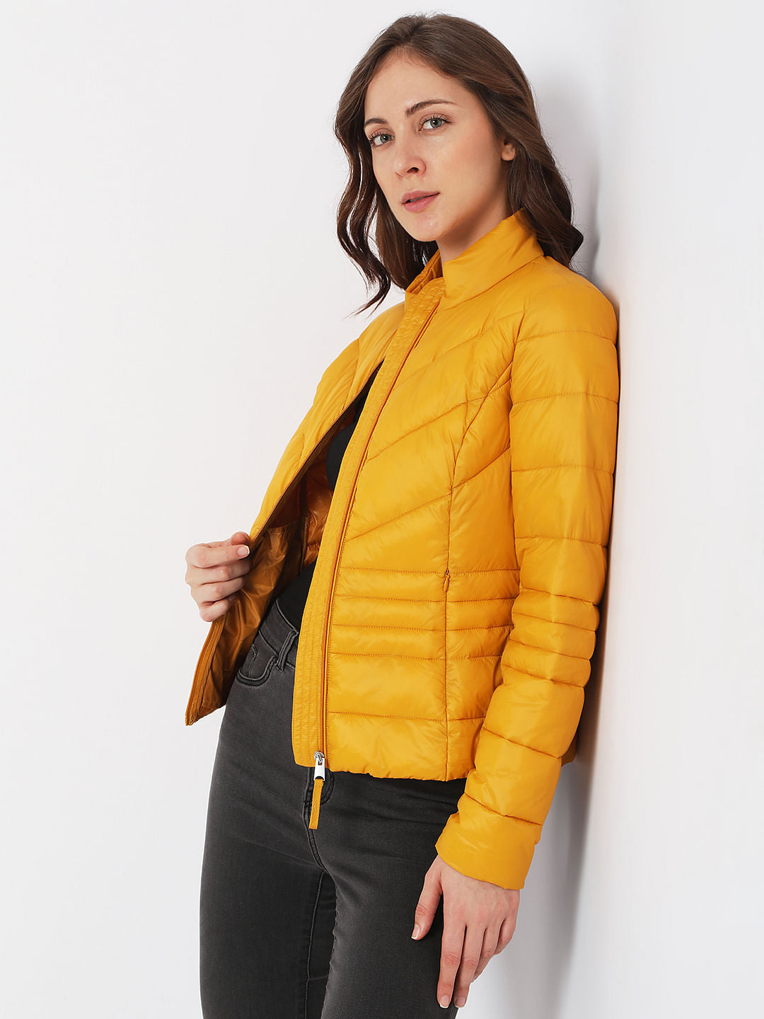 Yellow Short Puffer Jacket
