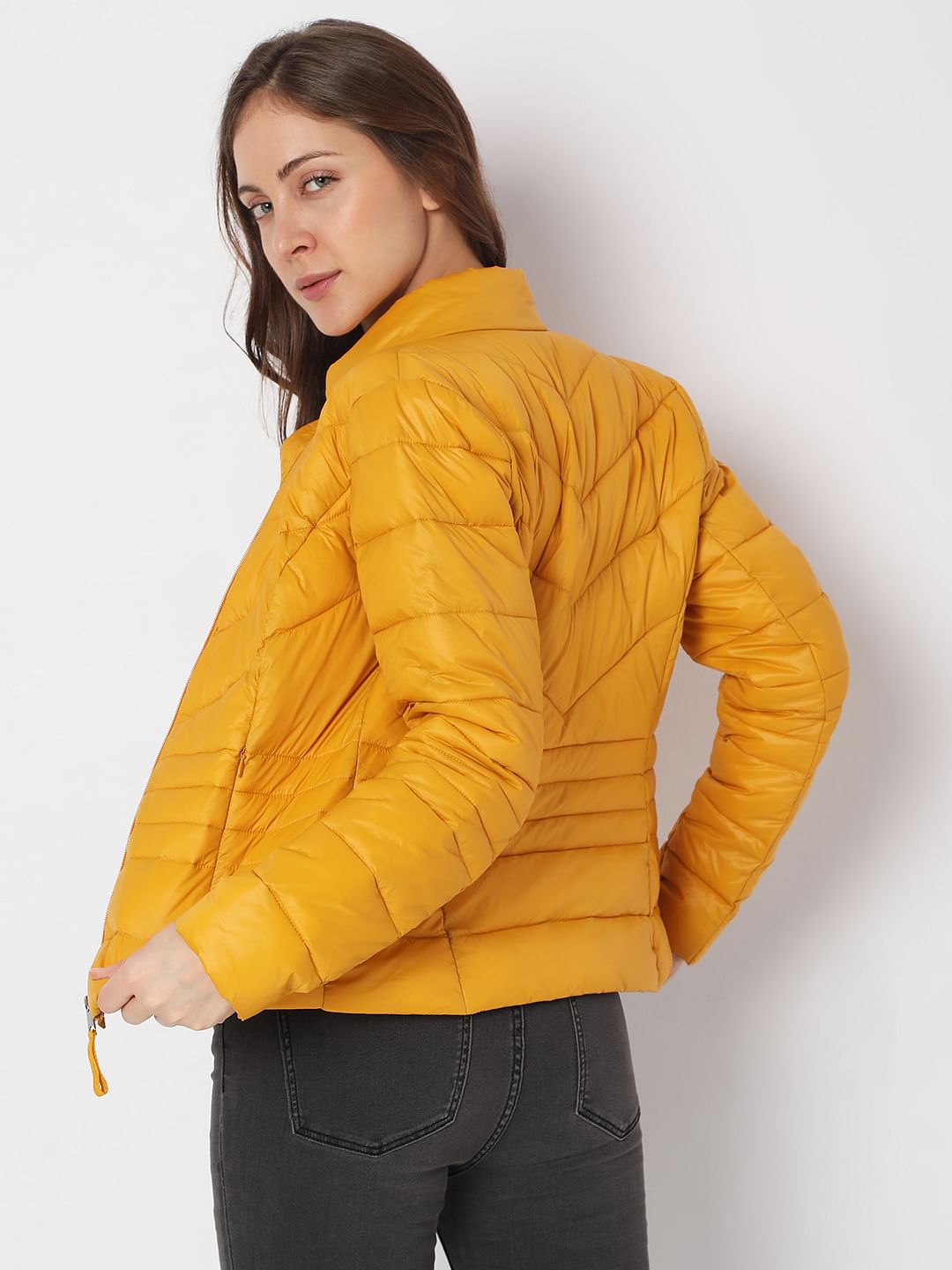 Yellow Short Puffer Jacket