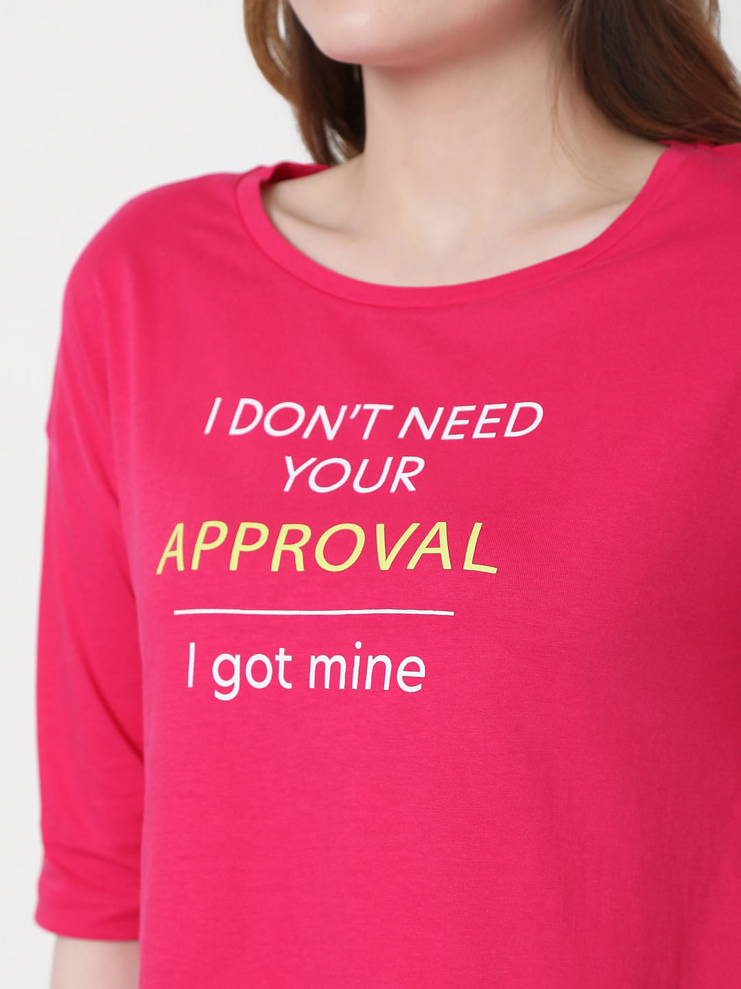 Pink Slogan Print T-Shirt