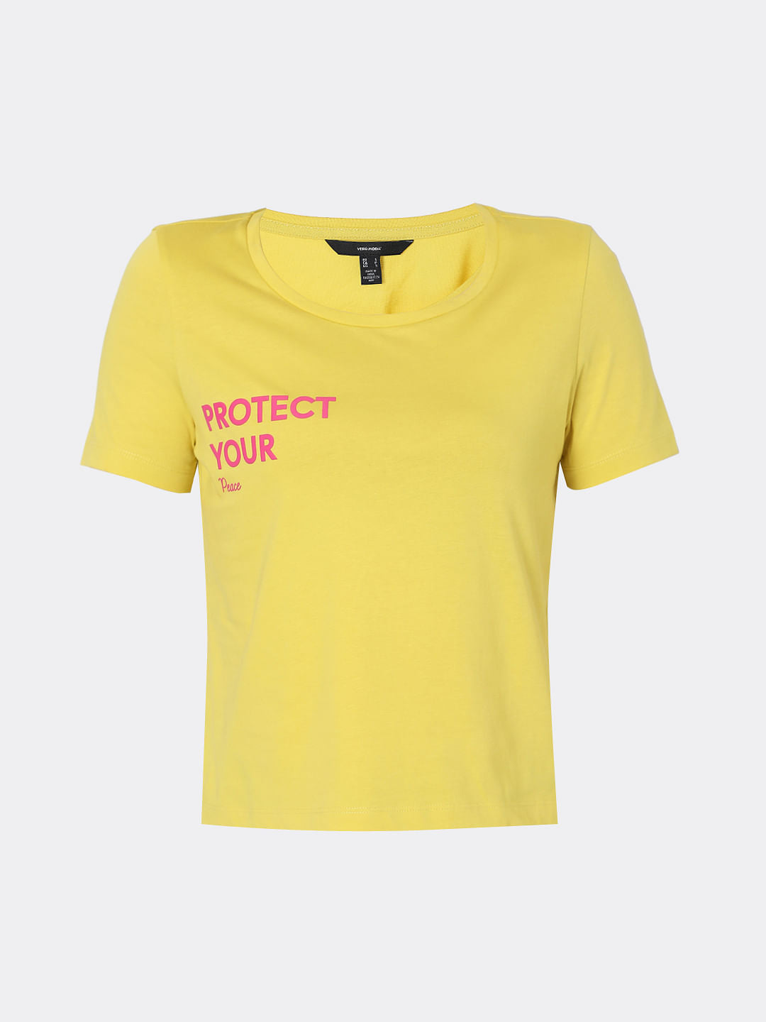 Yellow Slogan Print T-Shirt