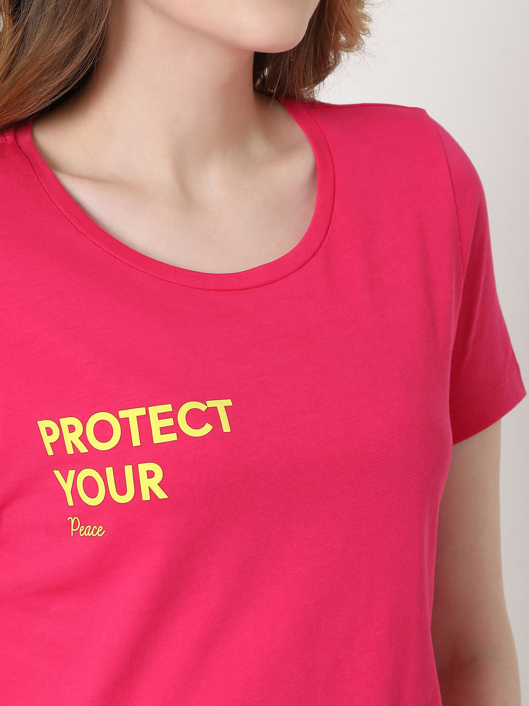 Pink Slogan Print T-Shirt
