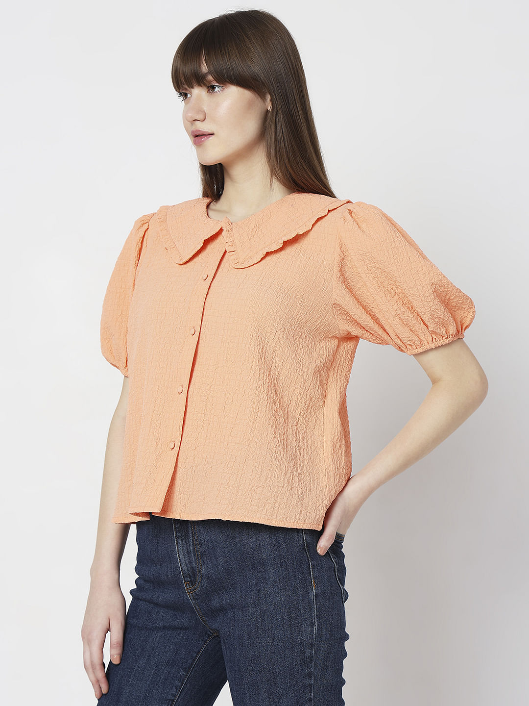 Orange Textured Top