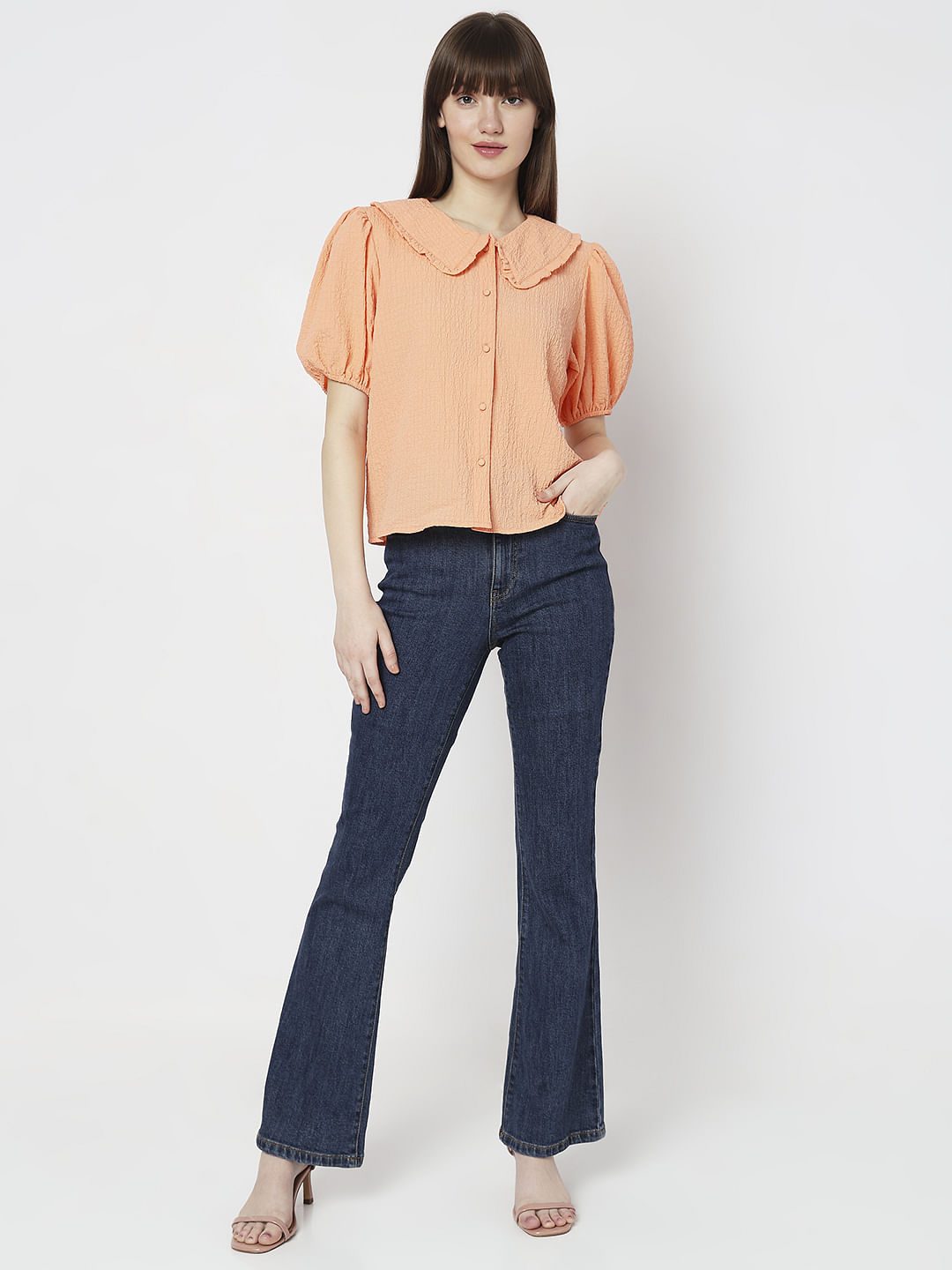 Orange Textured Top