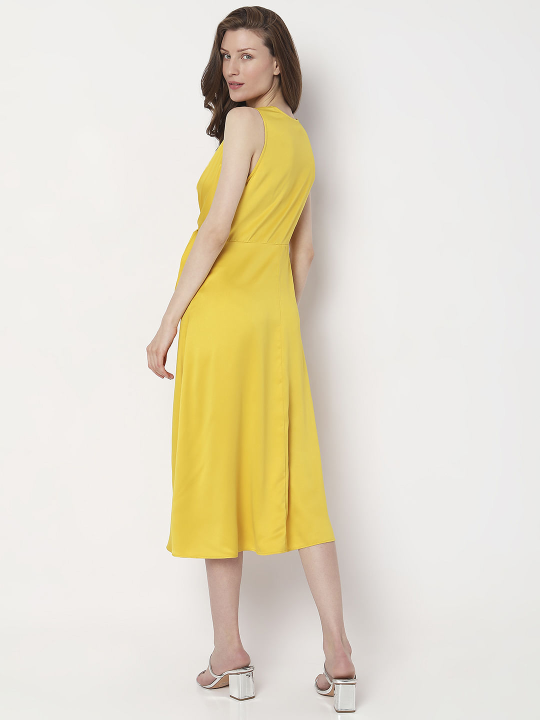 Yellow Midi Sleeveless Dress