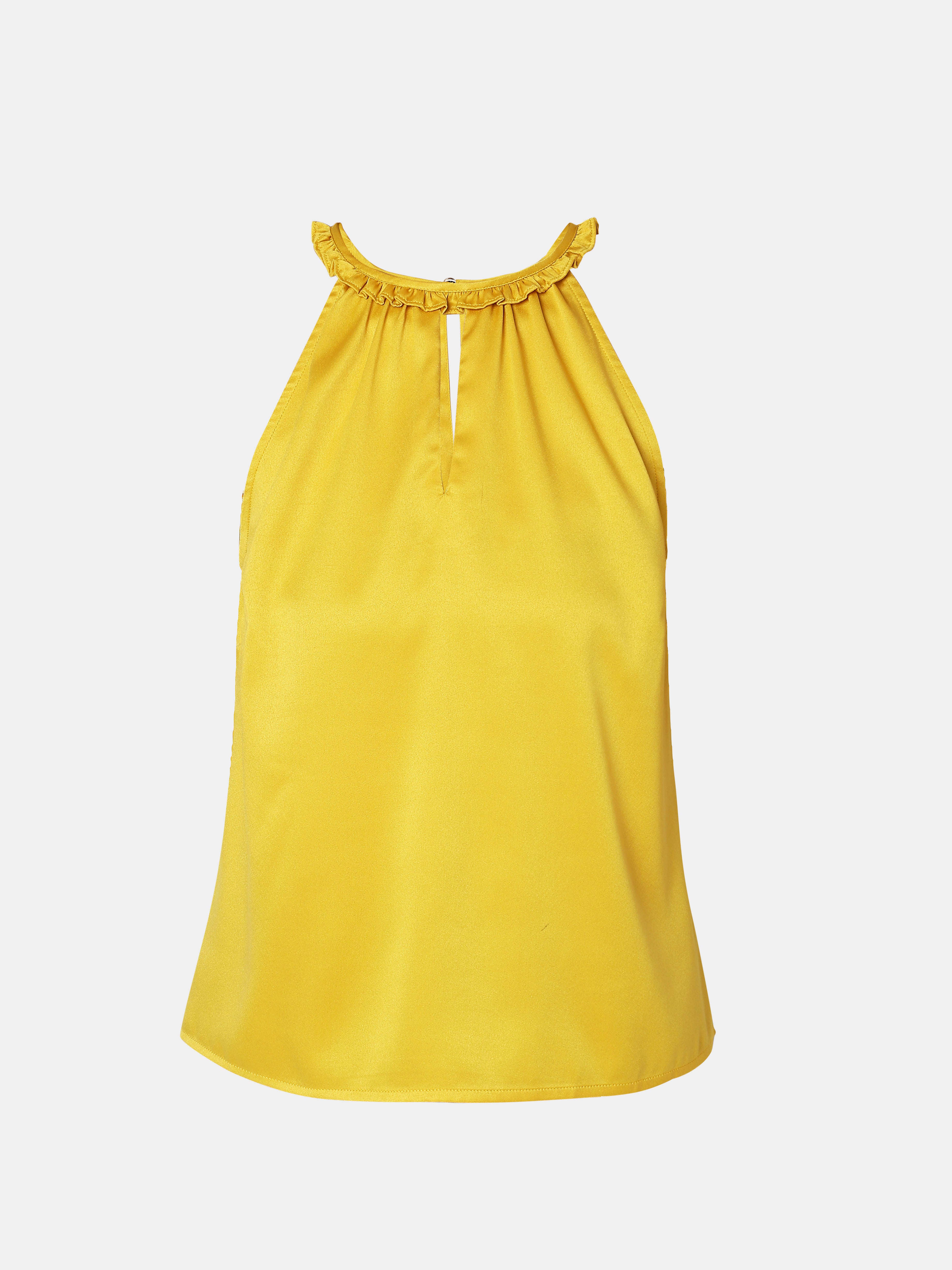 Yellow Satin Halter Neck Top