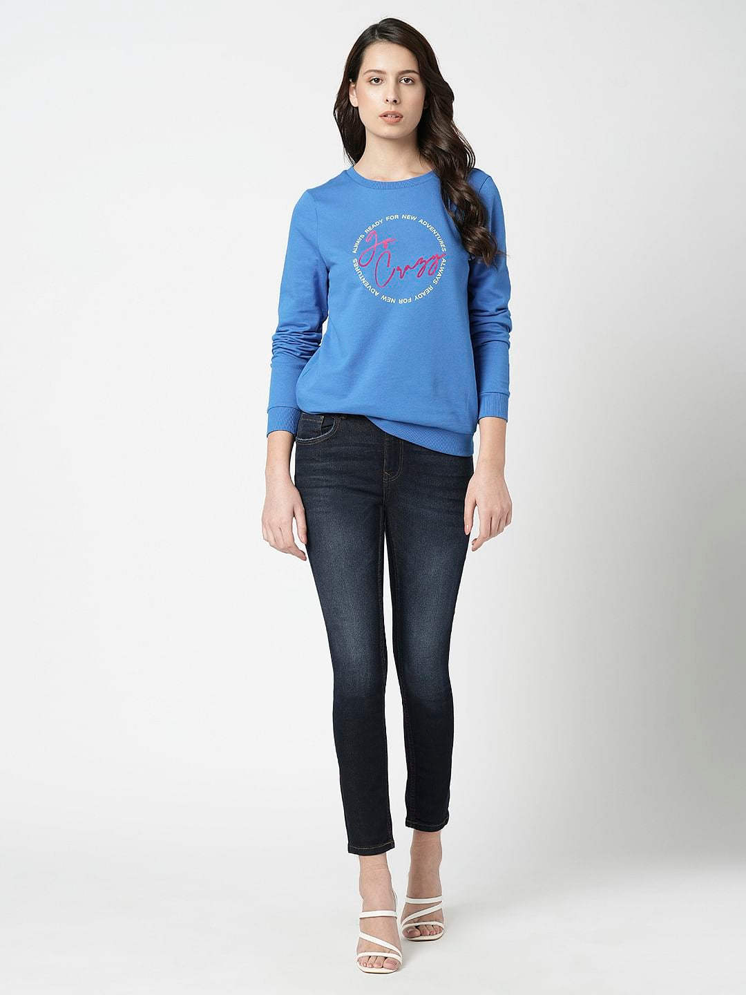 I.Scenery By Vero Moda Dark Blue Mid Rise Washed Wendy Skinny Jeans