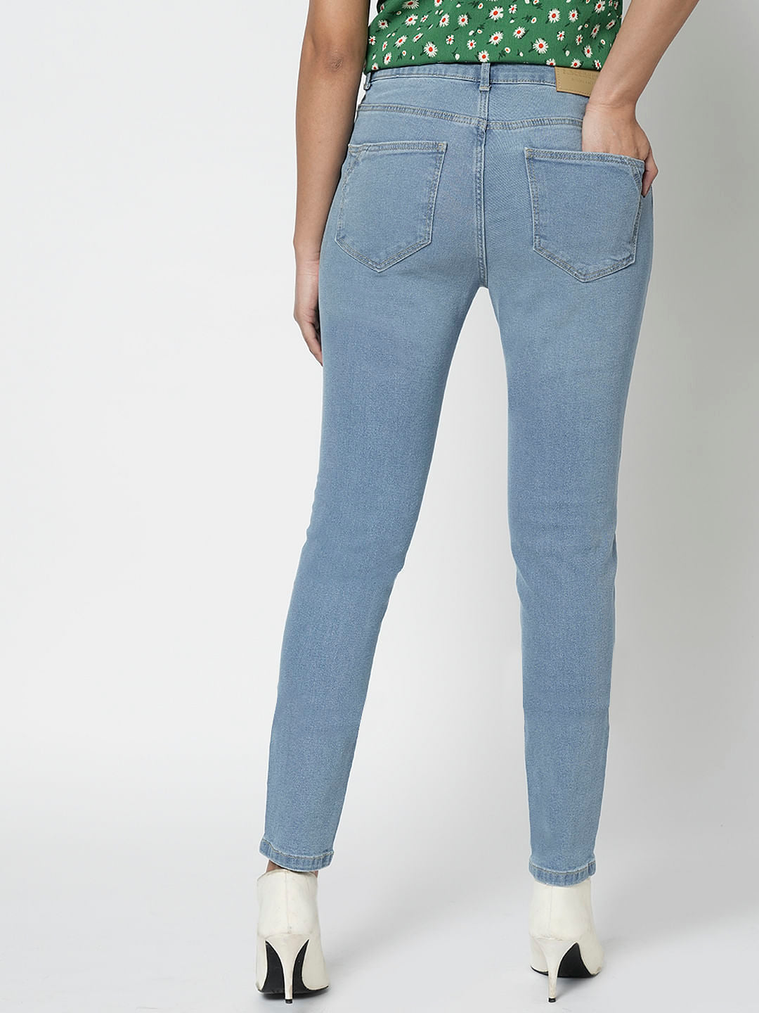 I.Scenery By Vero Moda Light Blue Mid Rise Wendy Skinny Jeans