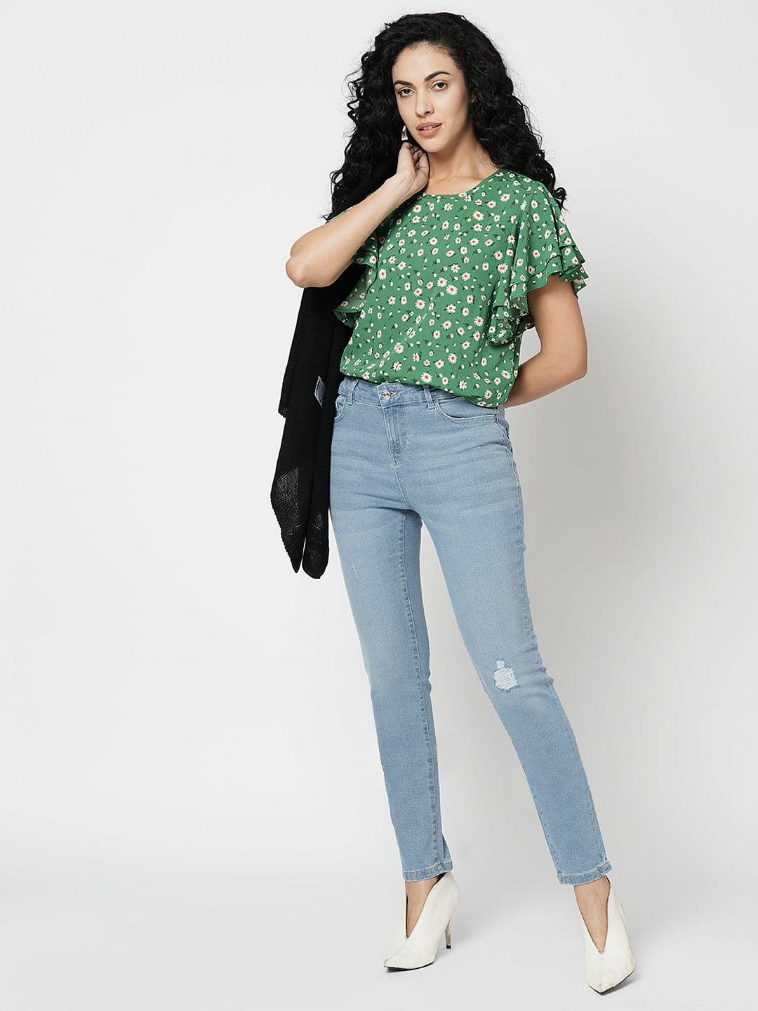 I.Scenery By Vero Moda Light Blue Mid Rise Wendy Skinny Jeans