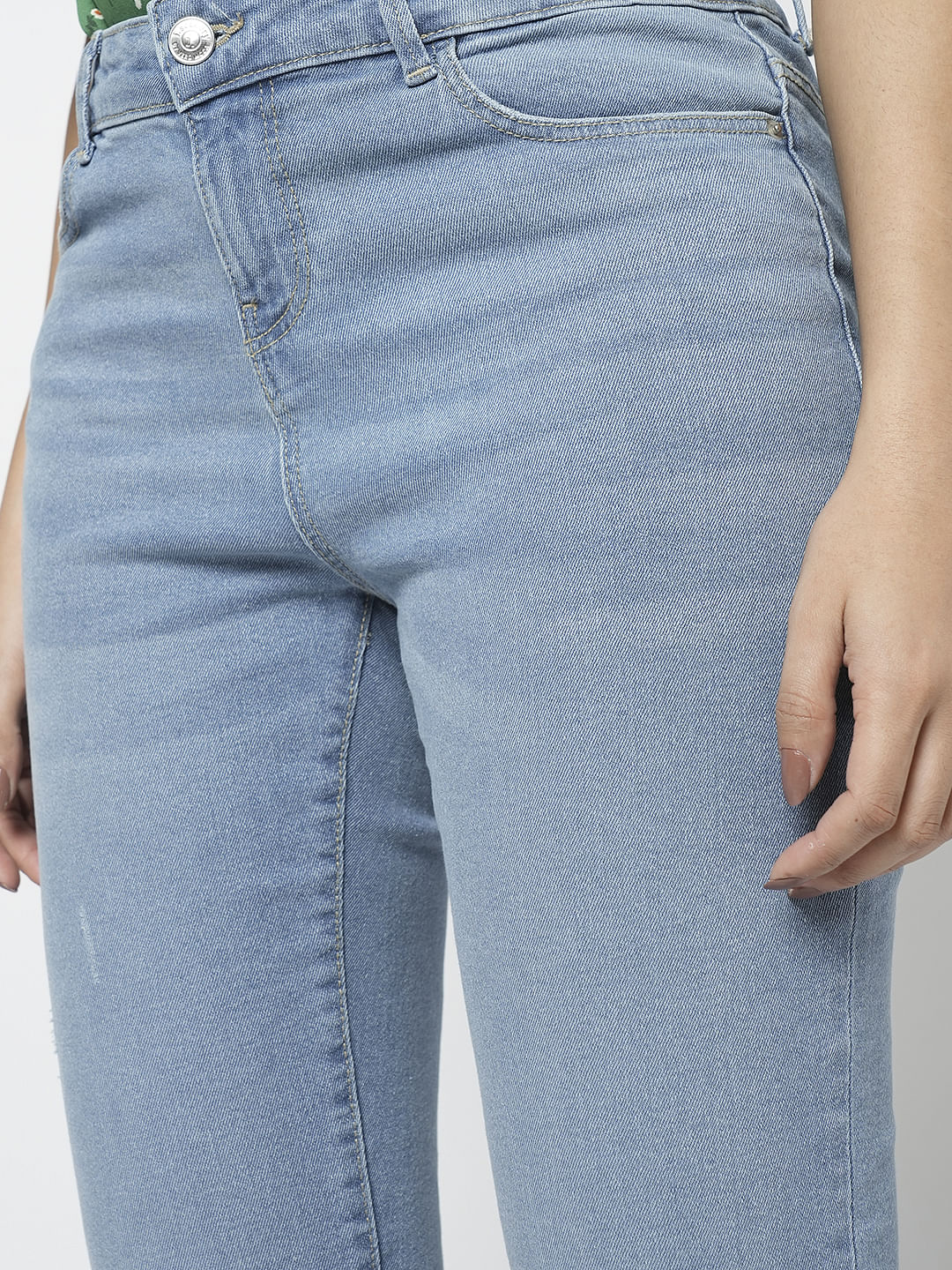 I.Scenery By Vero Moda Light Blue Mid Rise Wendy Skinny Jeans