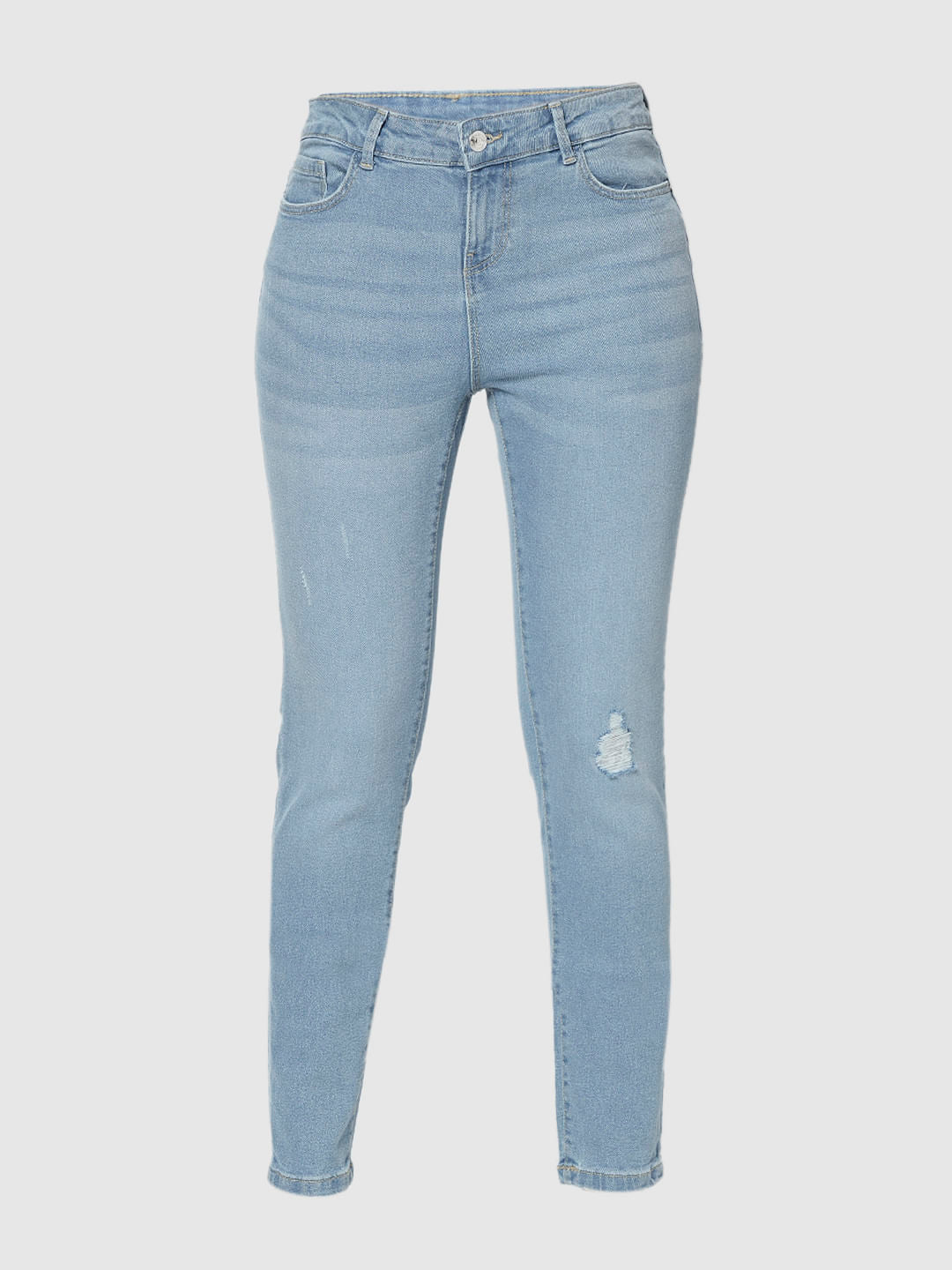 I.Scenery By Vero Moda Light Blue Mid Rise Wendy Skinny Jeans
