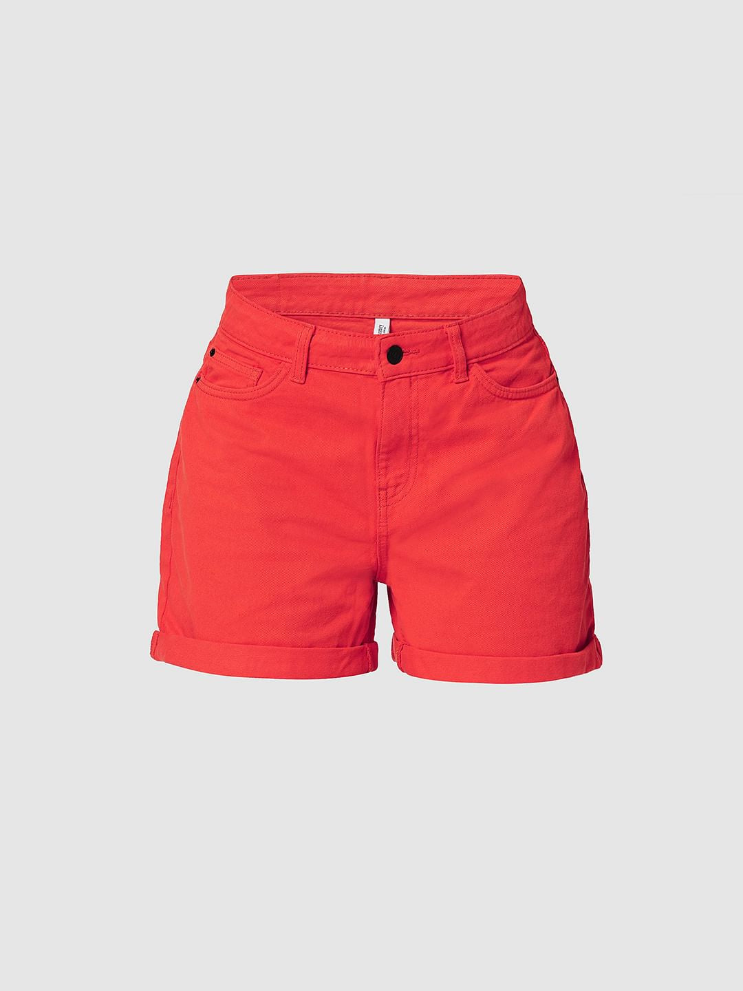 I.Scenery By Vero Moda Red High Rise Denim Shorts