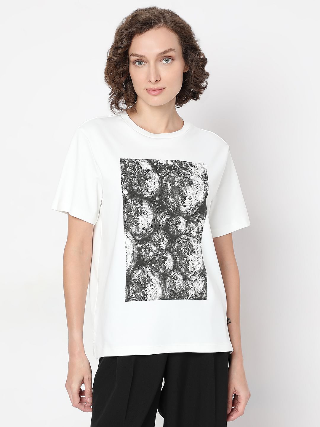 White Printed Organic Cotton T-Shirt