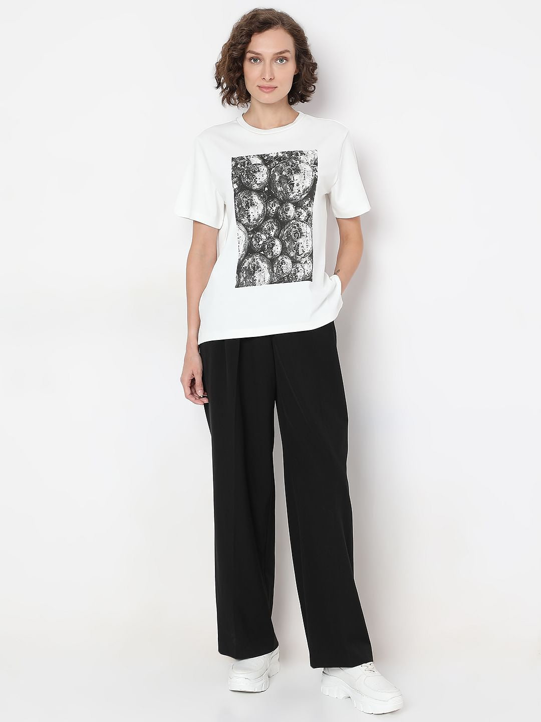 White Printed Organic Cotton T-Shirt