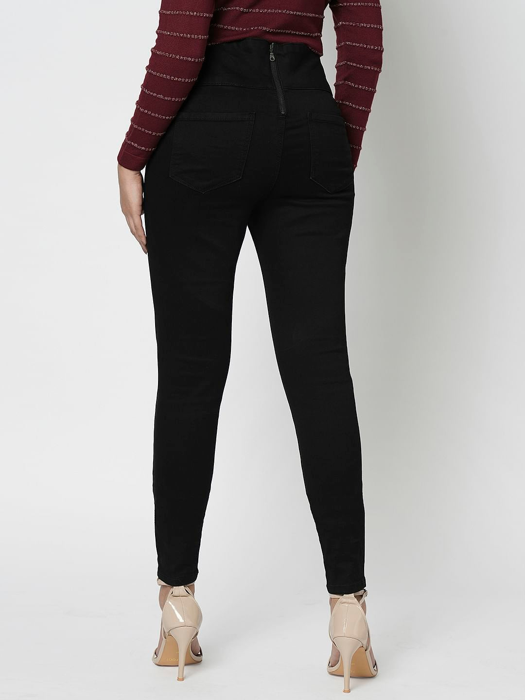 I.Scenery By Vero Moda Black High Rise Wendy Skinny Jeans