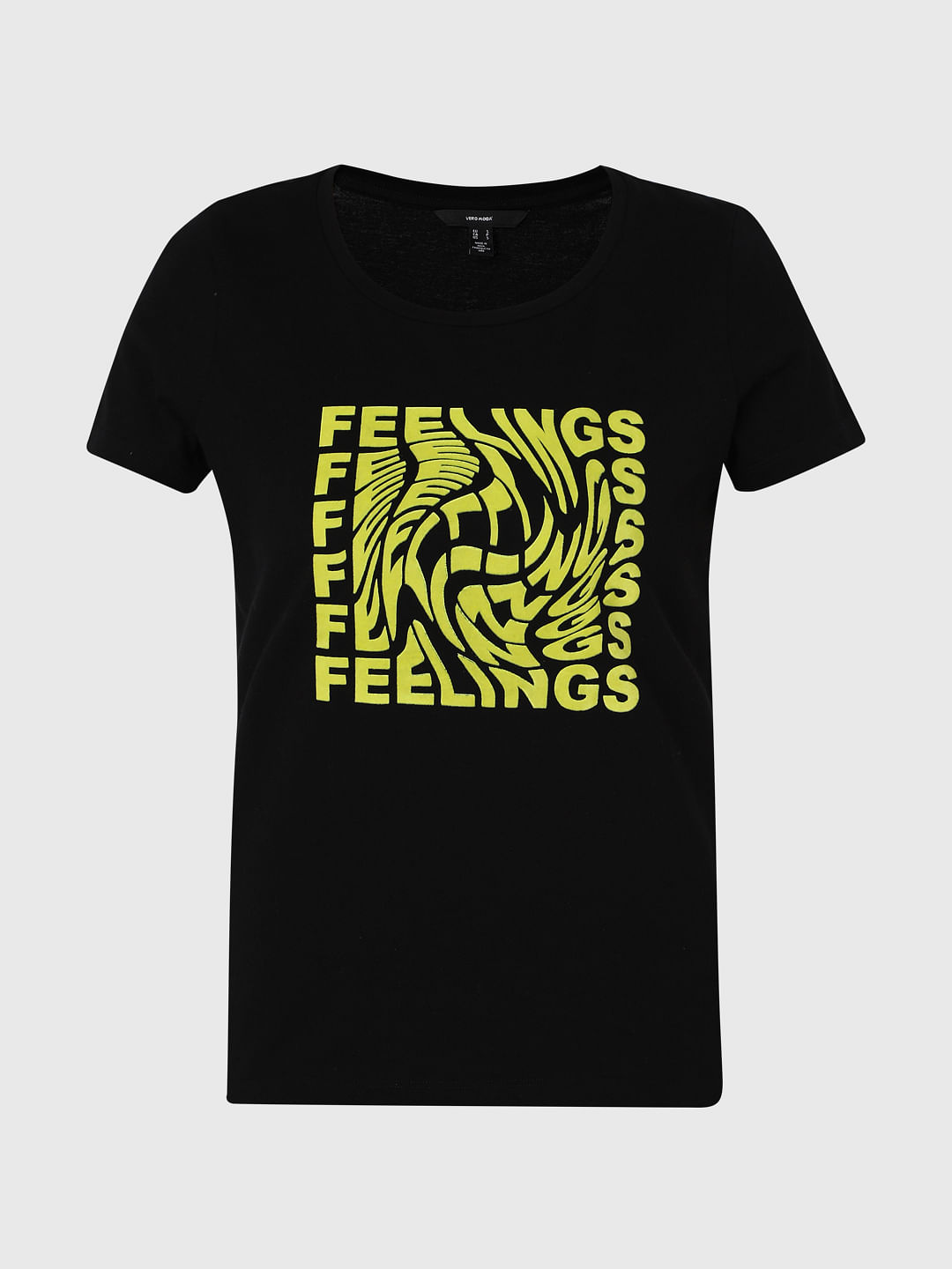 Black Chest Print T-Shirt