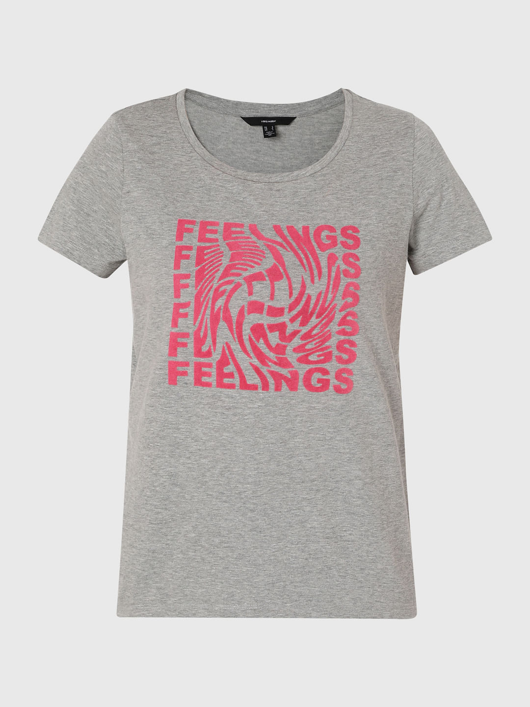 Grey Chest Print T-Shirt