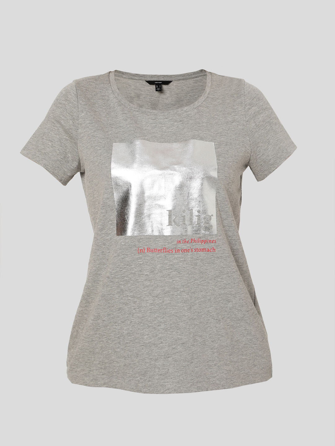 Grey Graphic Print T-Shirt