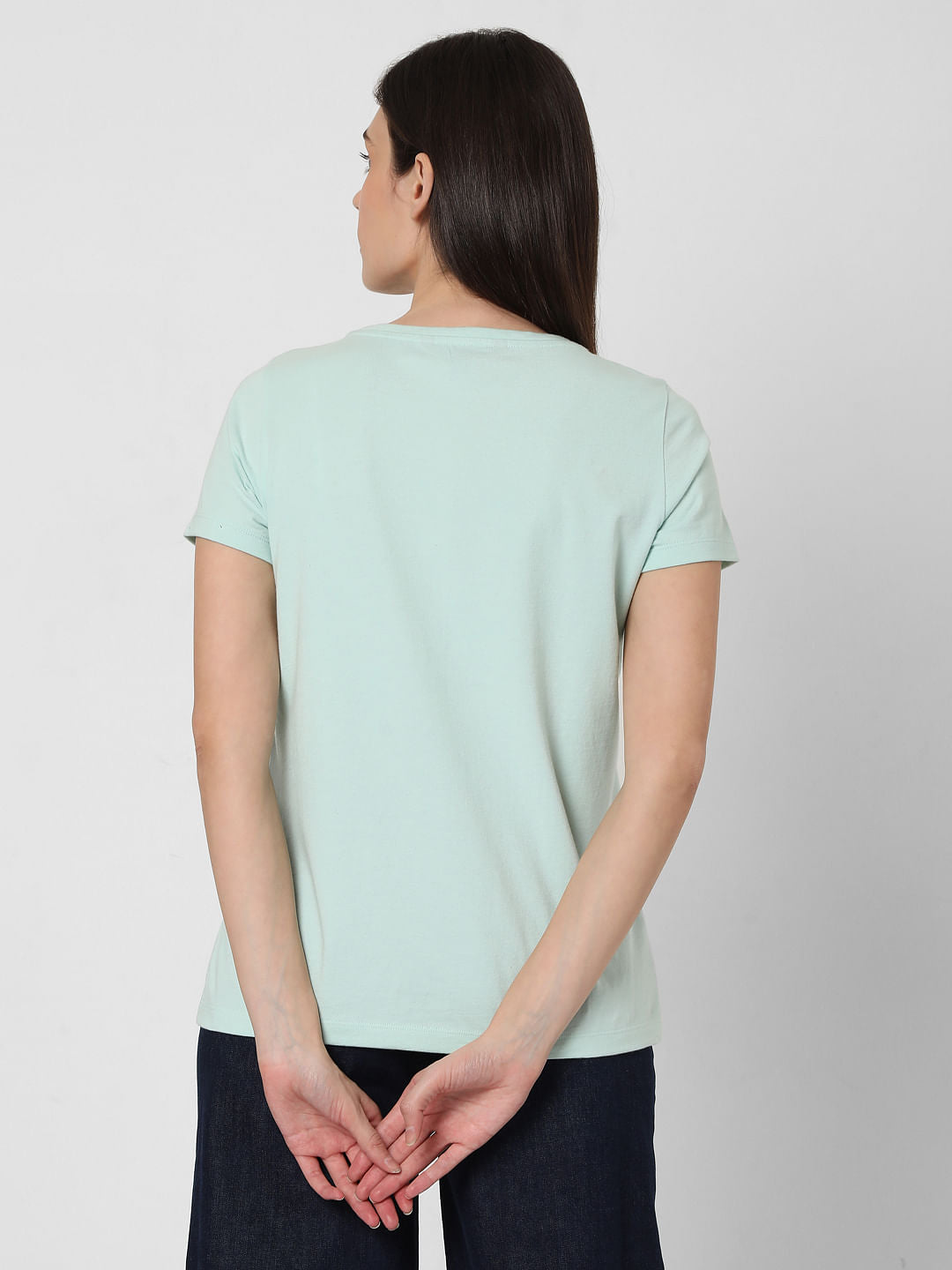 Blue Typographic Print T-Shirt