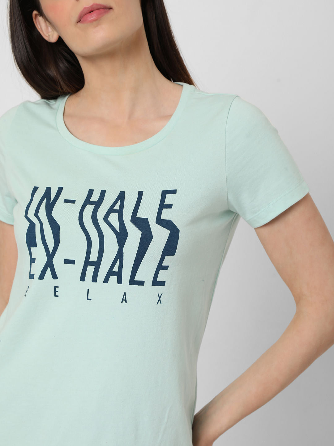 Blue Typographic Print T-Shirt
