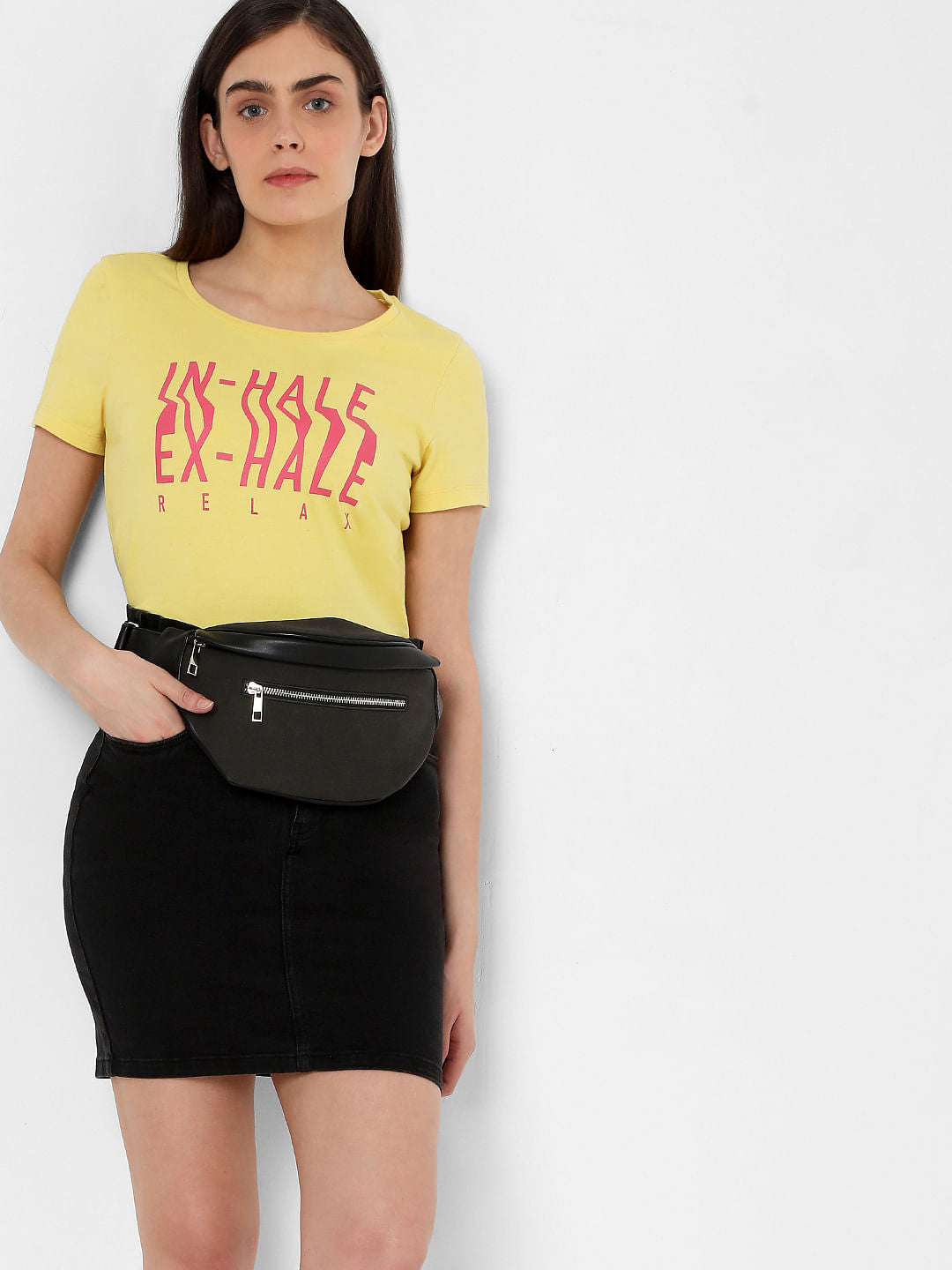 Yellow Typographic Print T-Shirt