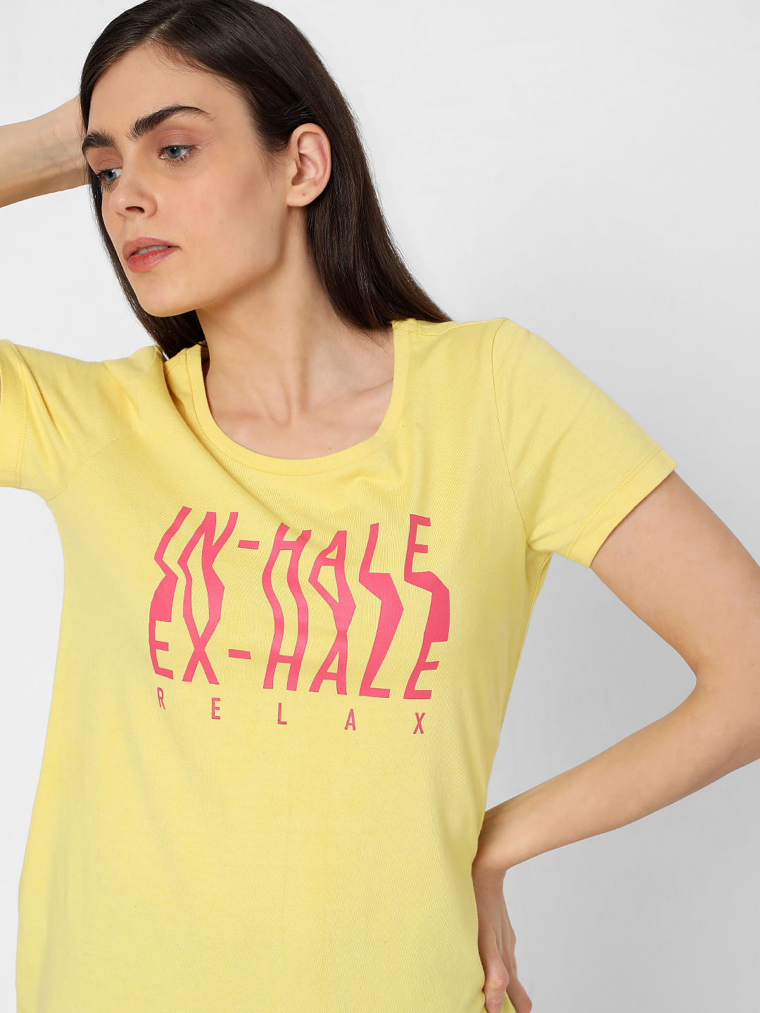 Yellow Typographic Print T-Shirt