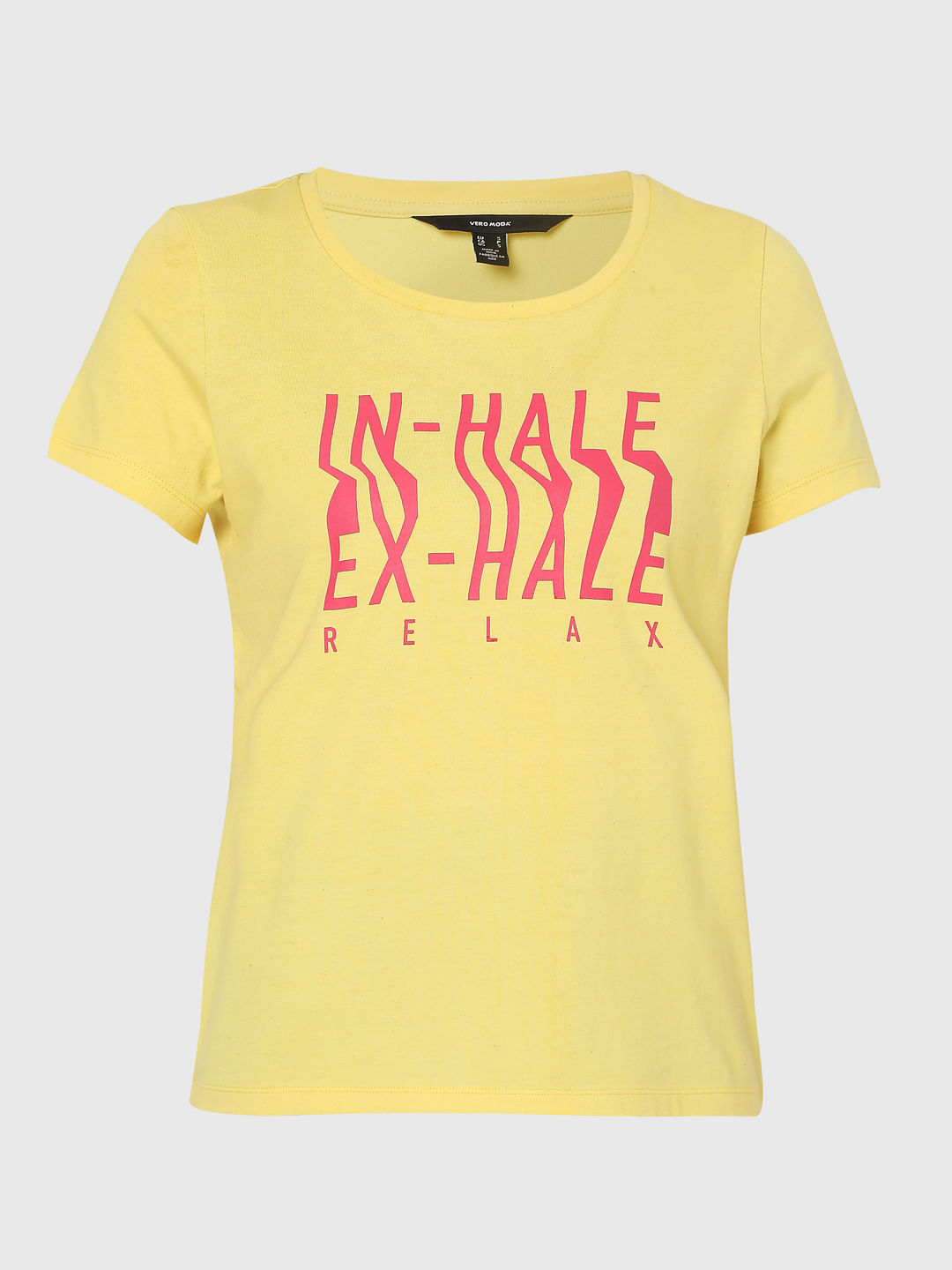 Yellow Typographic Print T-Shirt
