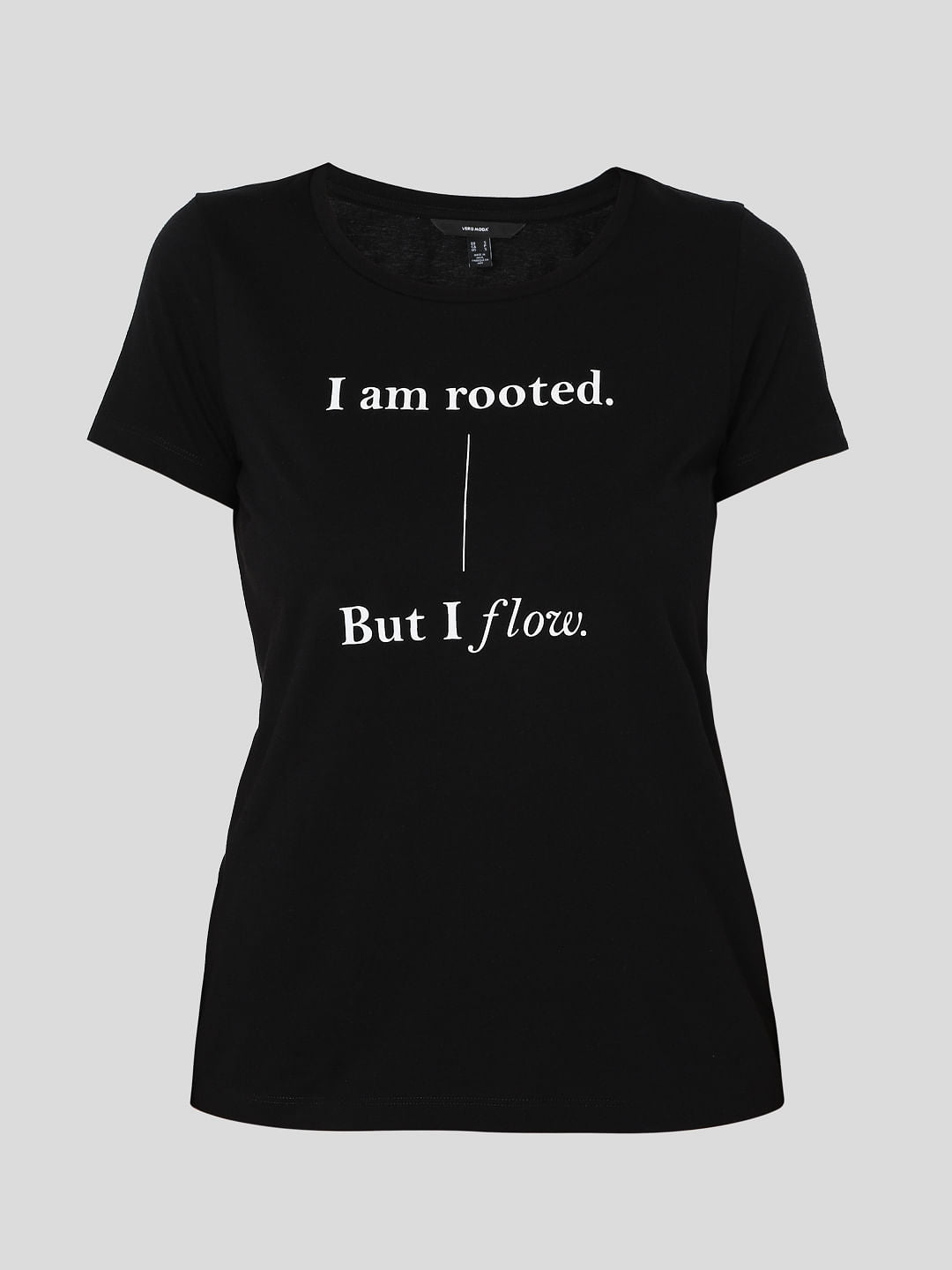 Black Slogan Print T-Shirt