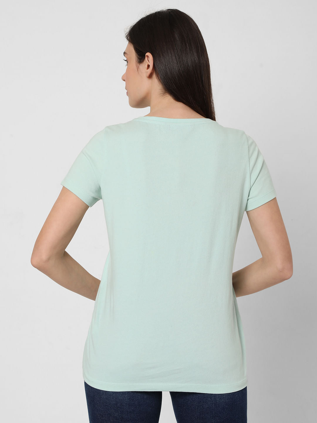 Blue Slogan Print T-Shirt