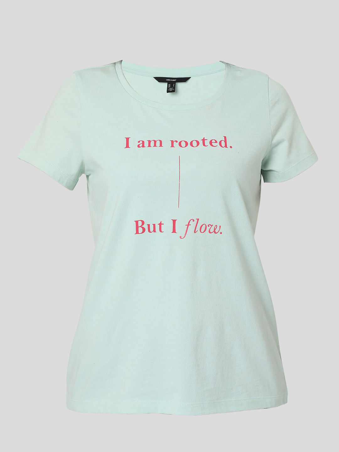 Blue Slogan Print T-Shirt