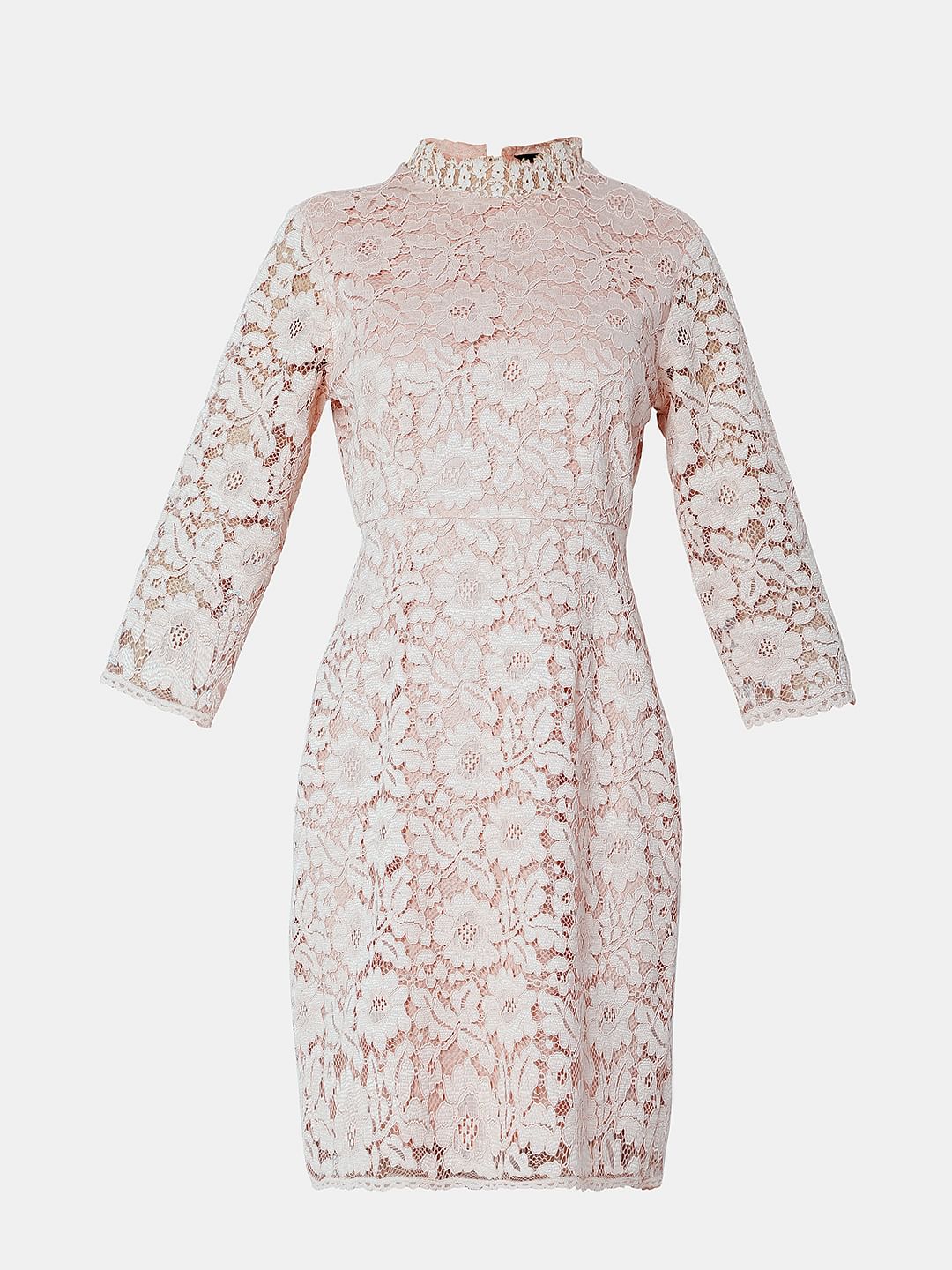 Coral Floral Lace Dress