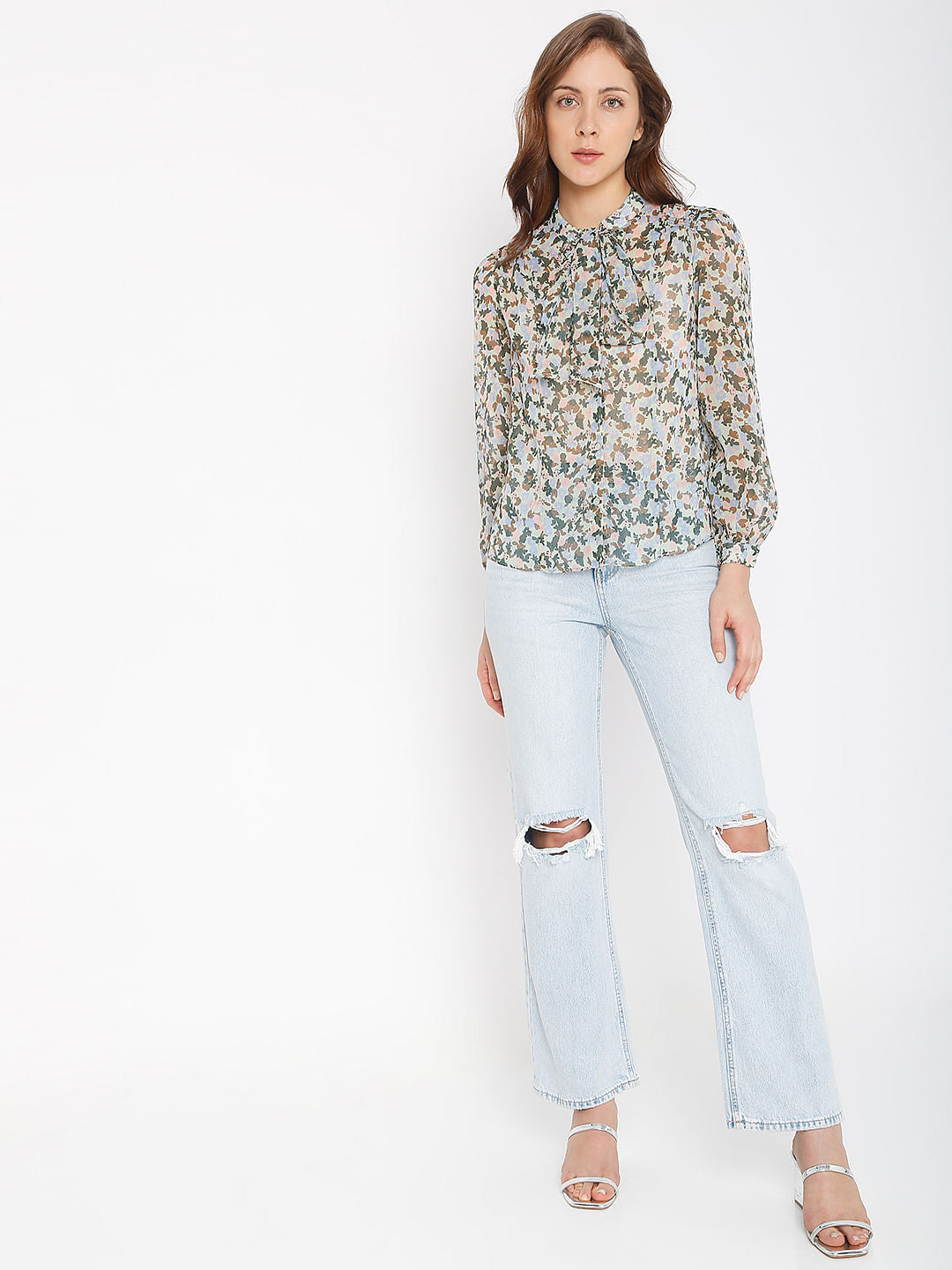 Green Floral Print Shirt