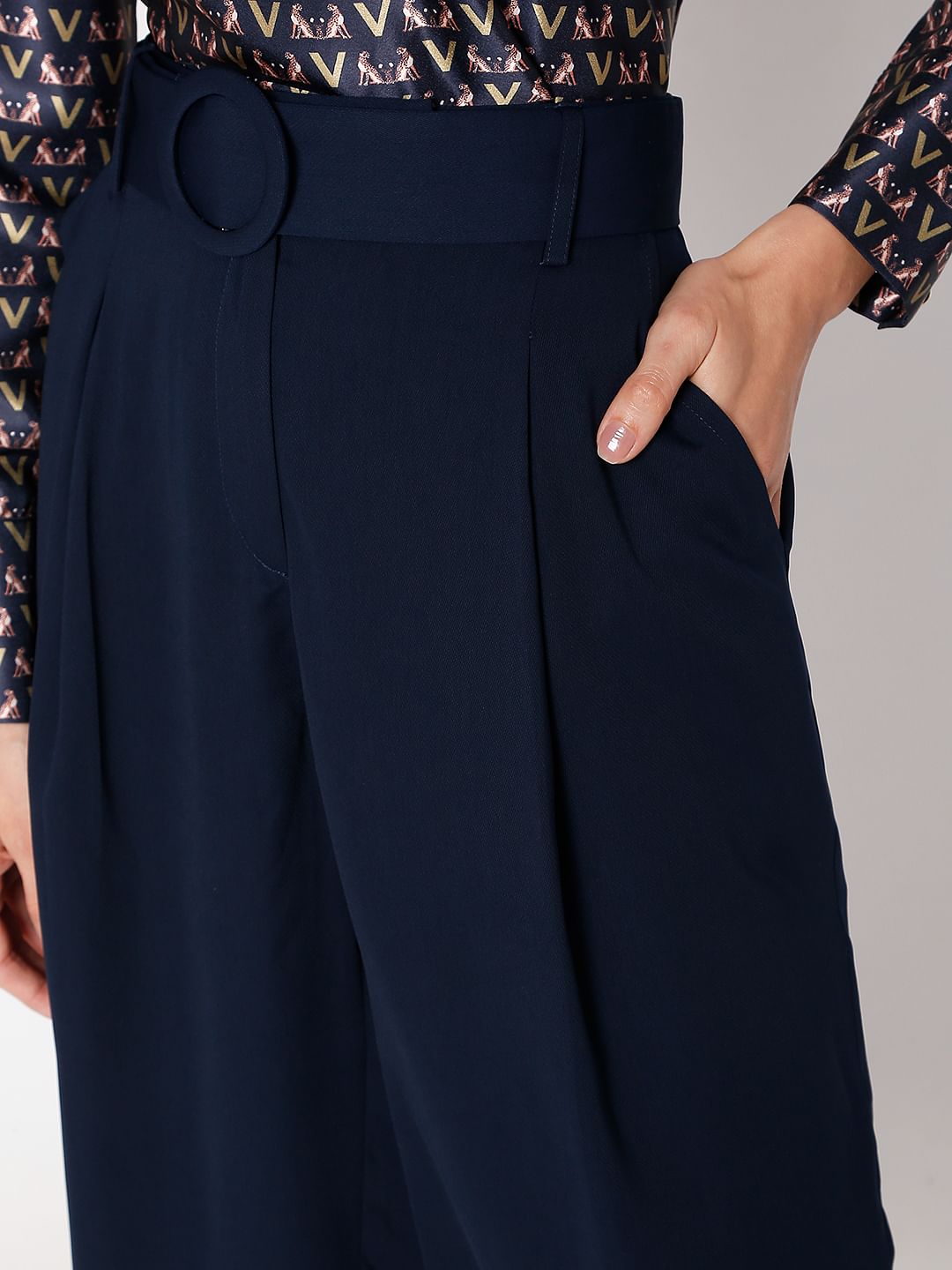 Navy Blue High Rise Culottes