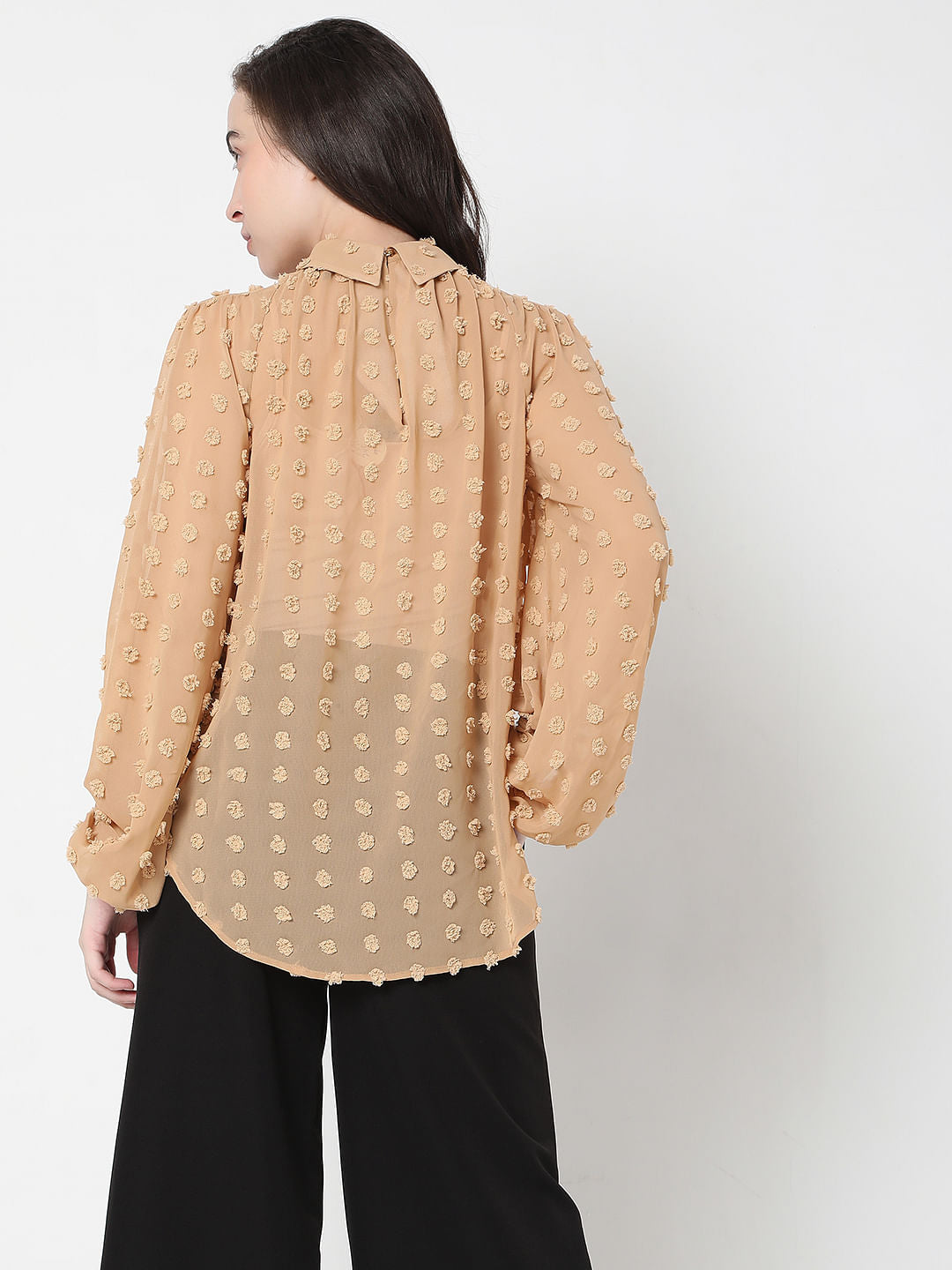 Beige Dobby Top