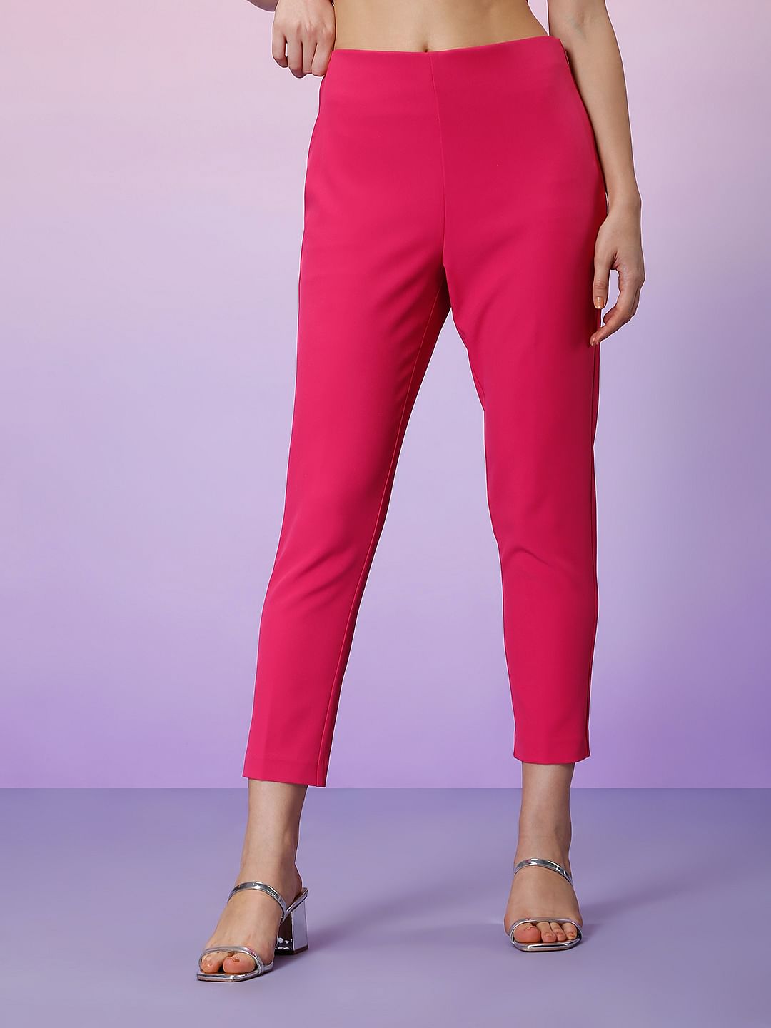 Marquee Pink High Rise Tailored Co-Ord Pants
