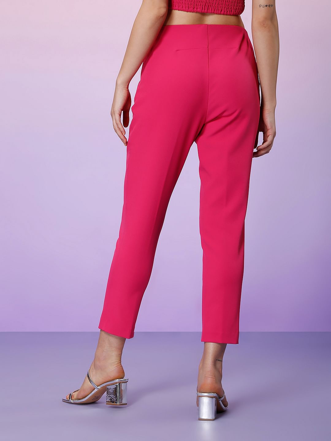 Marquee Pink High Rise Tailored Co-Ord Pants