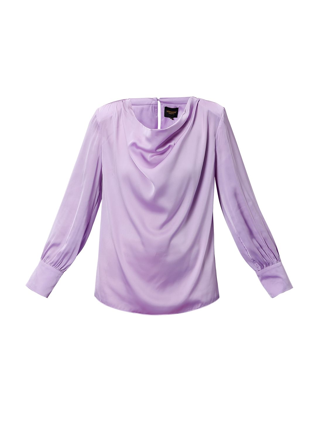 Marquee Lilac Satin Cowl Neck Top
