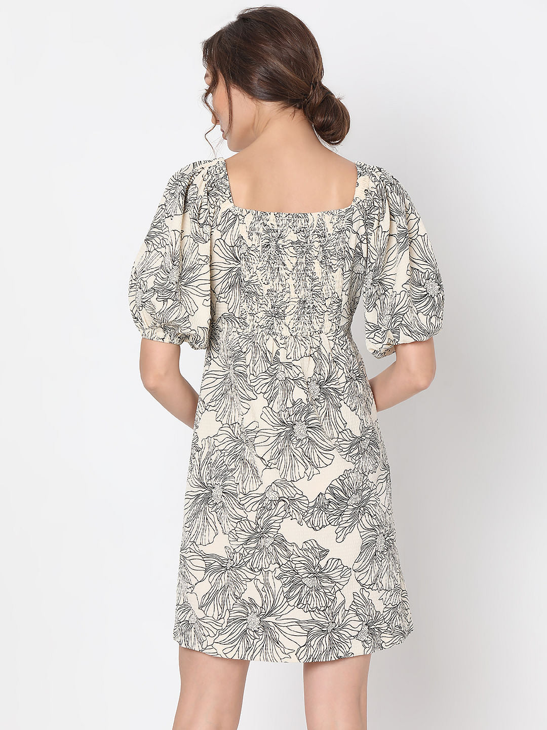 Beige Floral Dress
