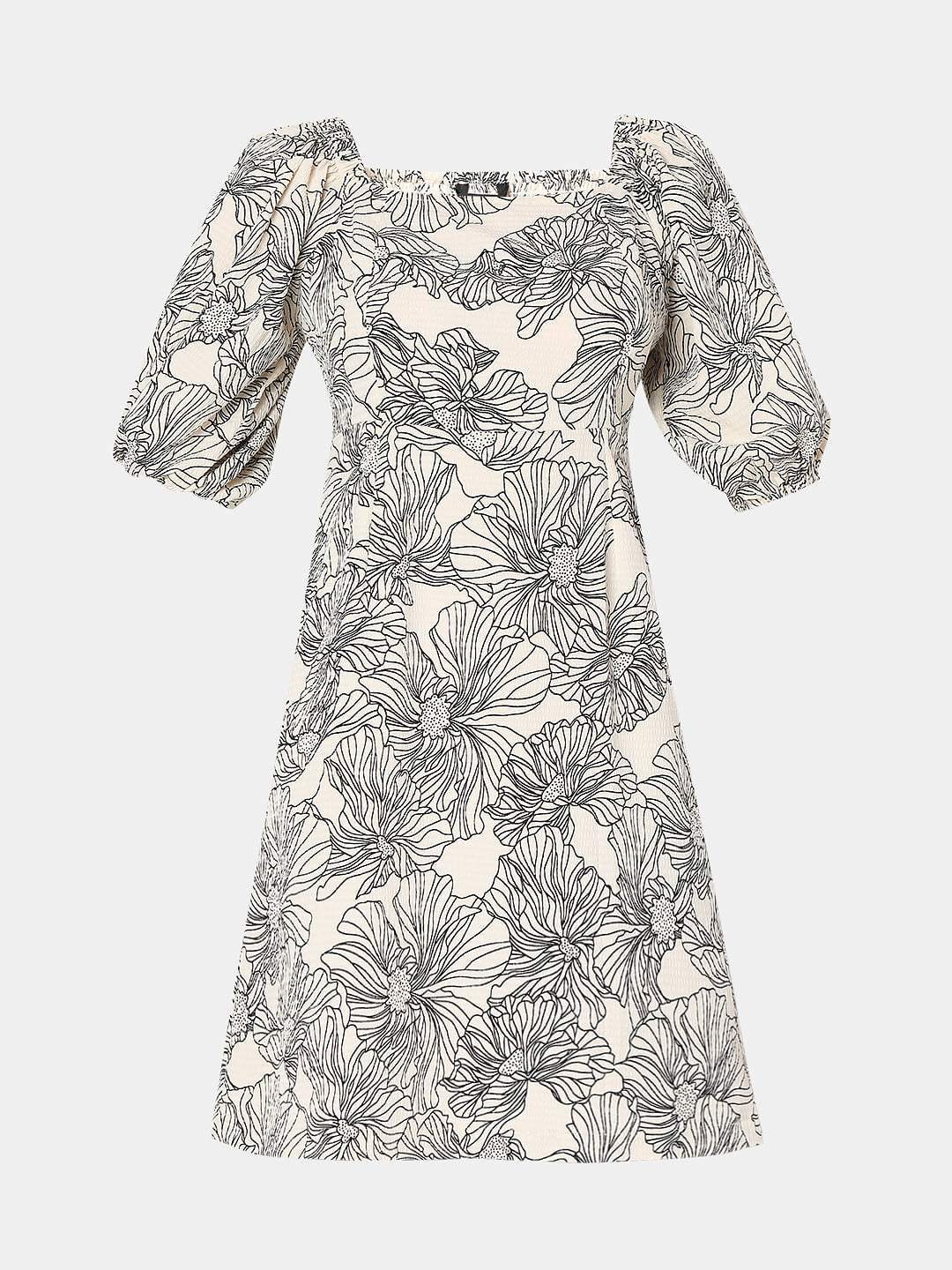 Beige Floral Dress