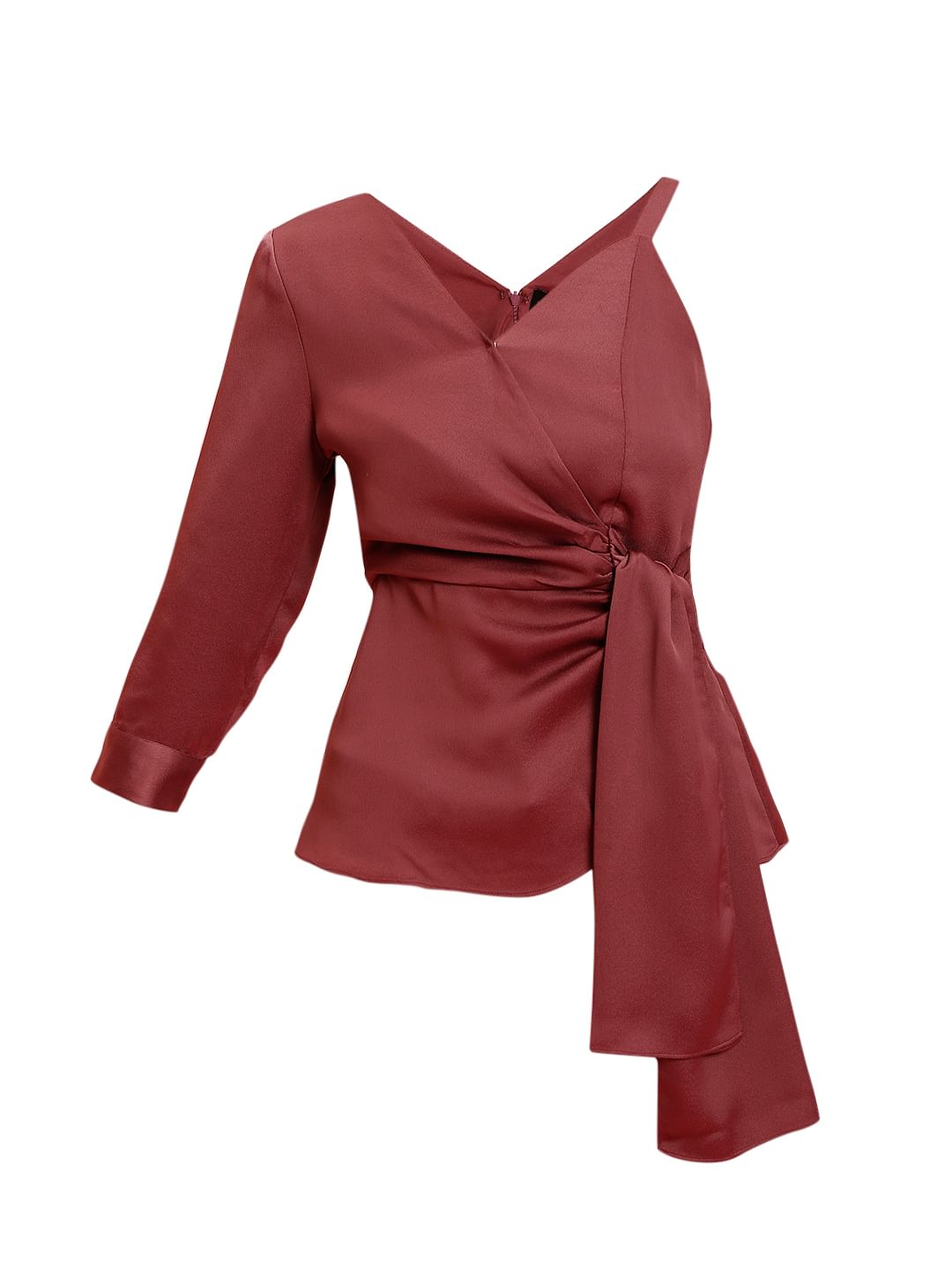 Marquee Brown One Shoulder Tops