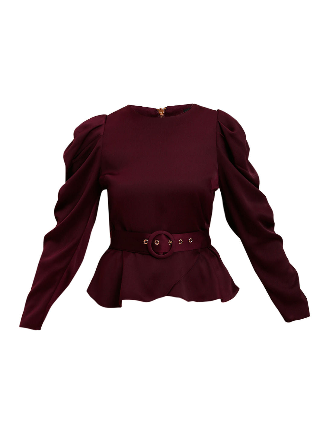 Marquee Maroon Satin Top