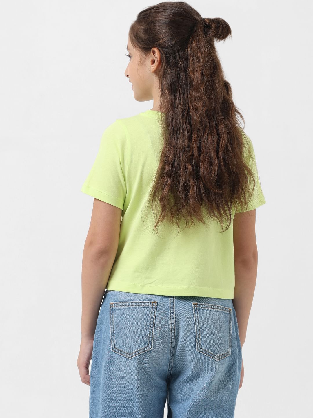 Girl Green Logo Text Cropped T-Shirt