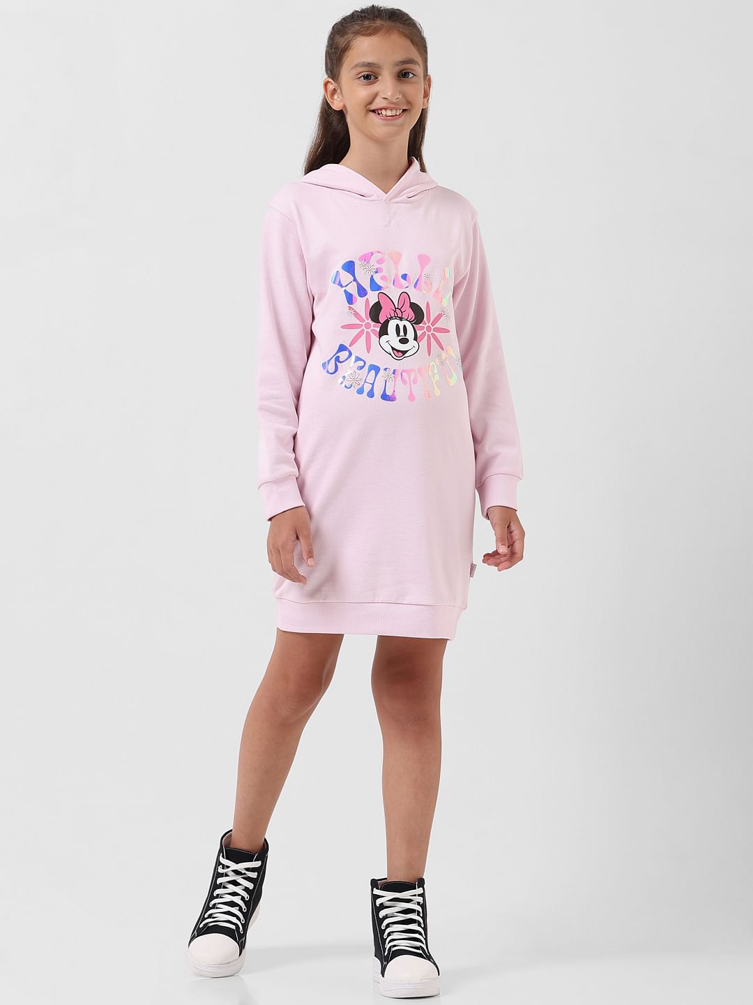 Girl X Disney Pink Hooded Sweatshirt Dress